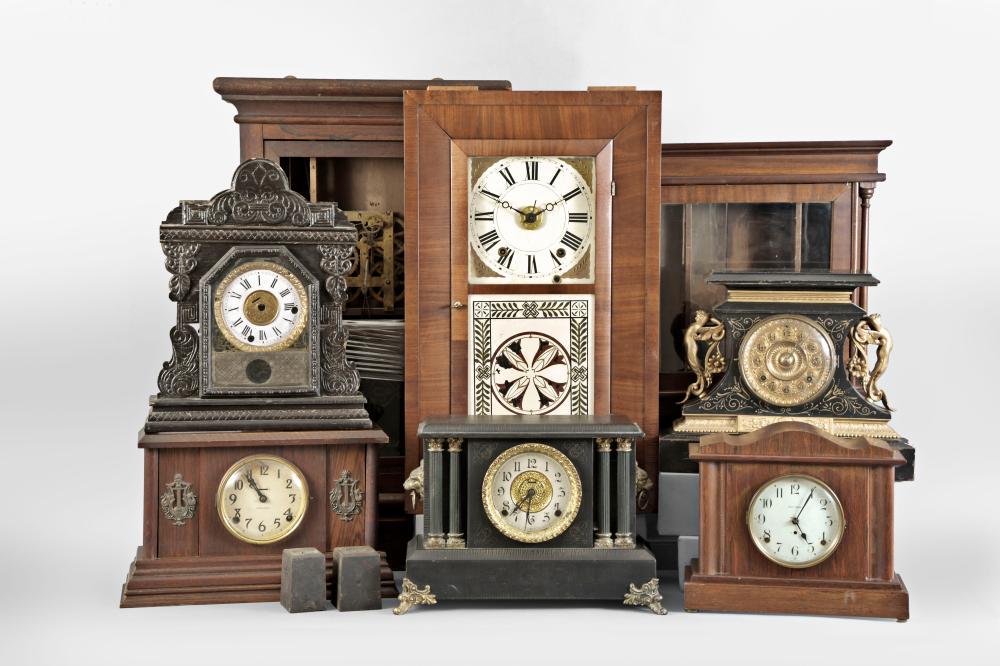 Seven American Shelf Clocks, Several for Parts and a (1 of 5)