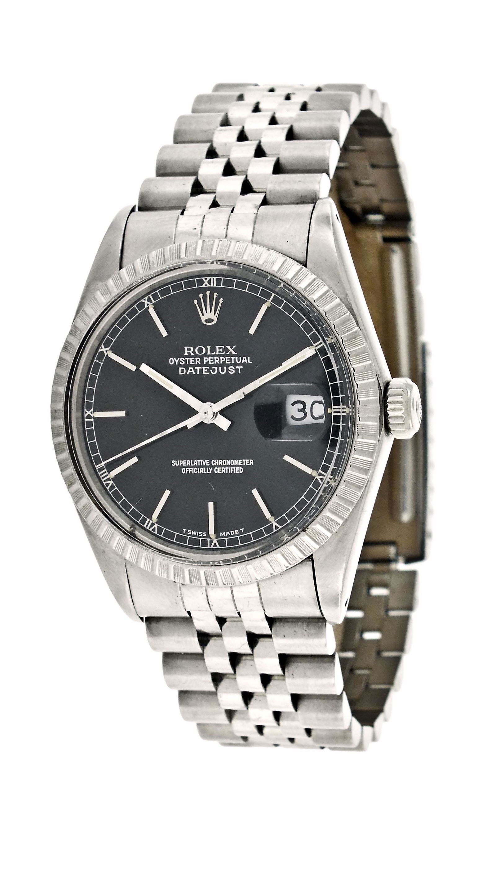 Rolex stainless steel ref. 16030 Datejust wrist watch: Rolex Watch Co., Switzerland, a stainless steel ref. 16030 "Datejust" wrist watch, 27 jewels, automatic winding, adjusted to 5 positions and temperature rhodium plated ref. 3035 movement with lever es