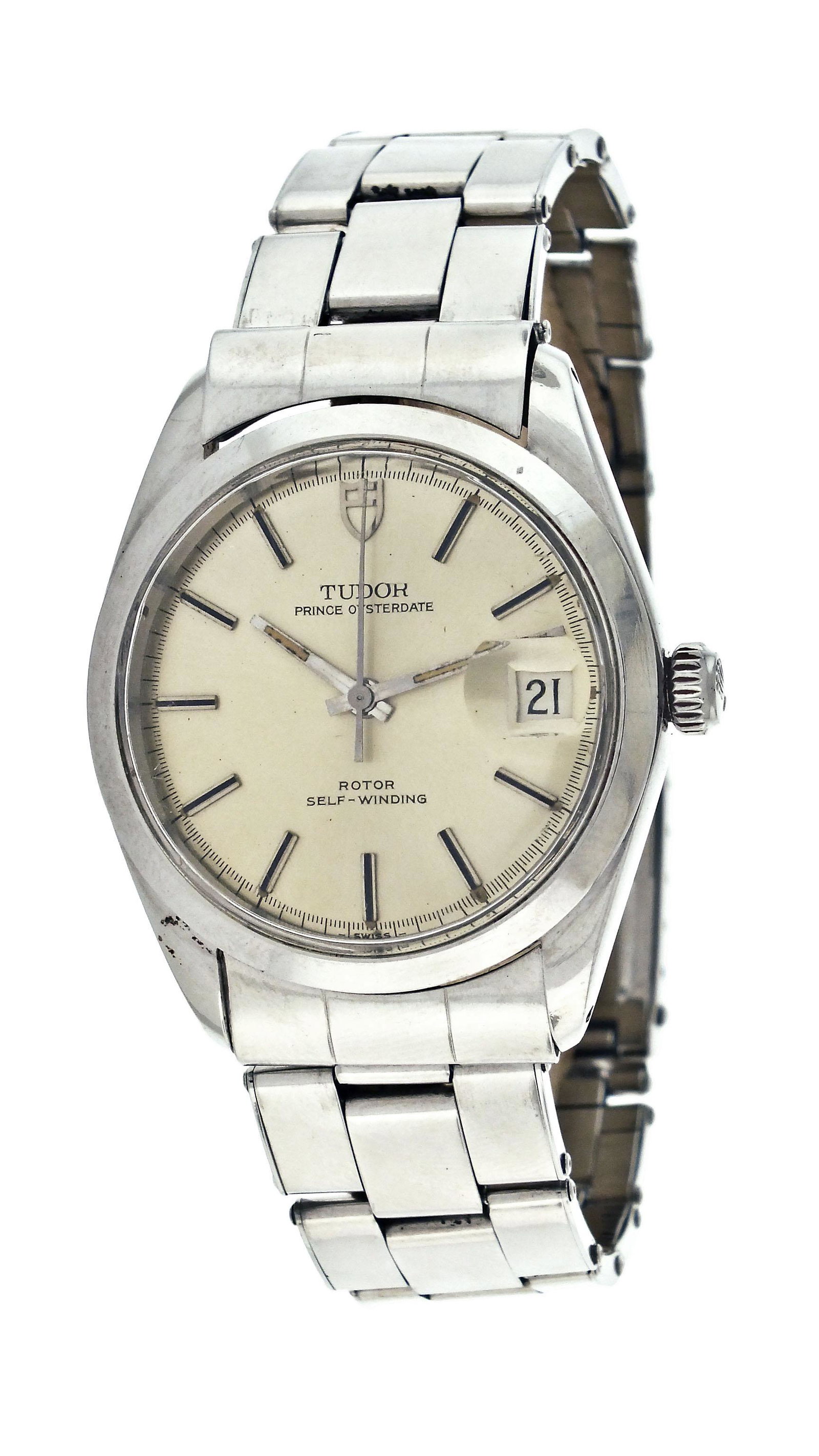 Tudor stainless steel ref. 9050/0 Prince Oysterdate: Montres Tudor, Switzerland, a stainless steel ref. 9050/0 "Prince Oysterdate" wrist watch, 25 jewels, automatic winding, rhodium plated ETA cal. 2784 movement with lever escapement in a stainless stee