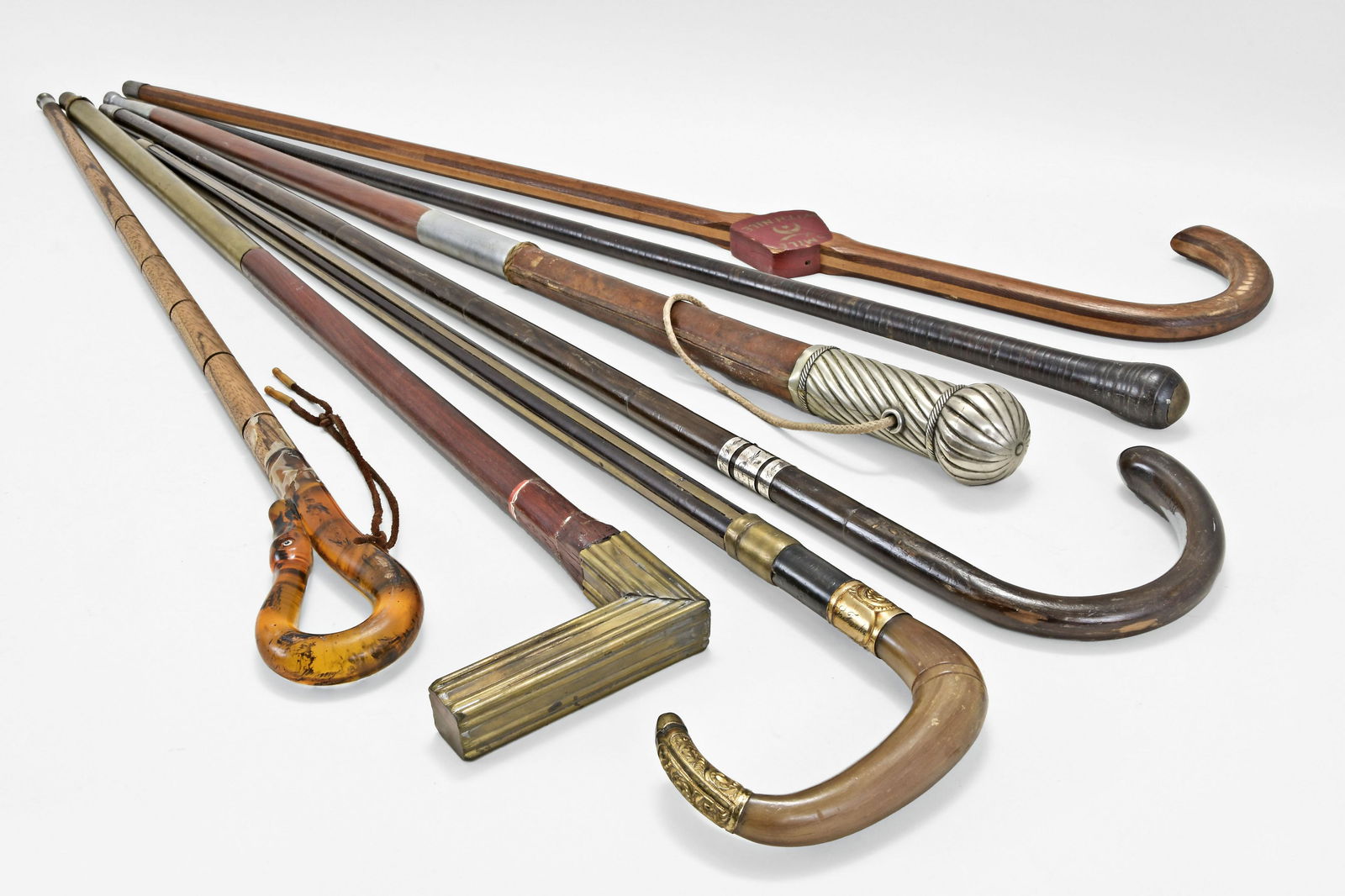 Lot of seven canes and walking sticks (1 of 8)