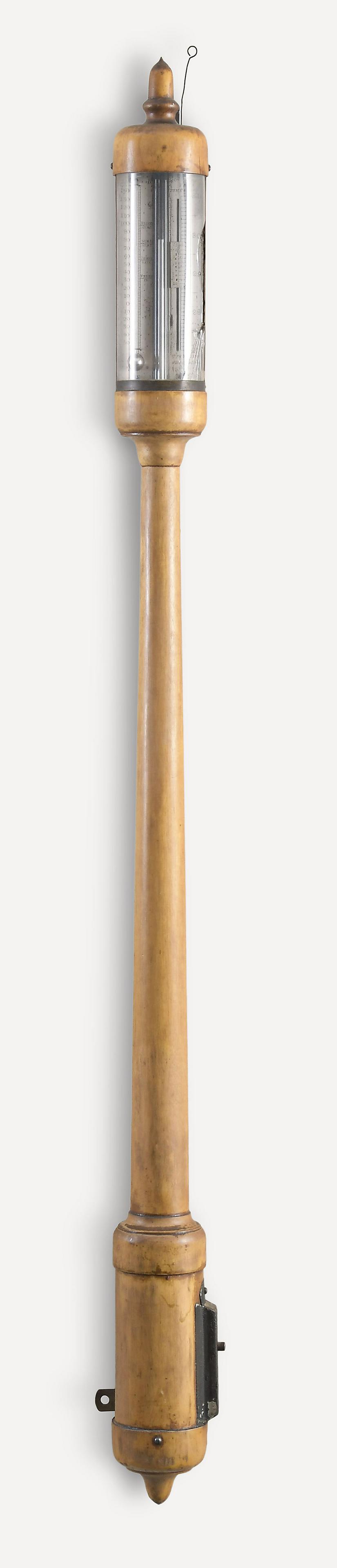 A turned wooden stick barometer signed C. Wilder, (1 of 6)