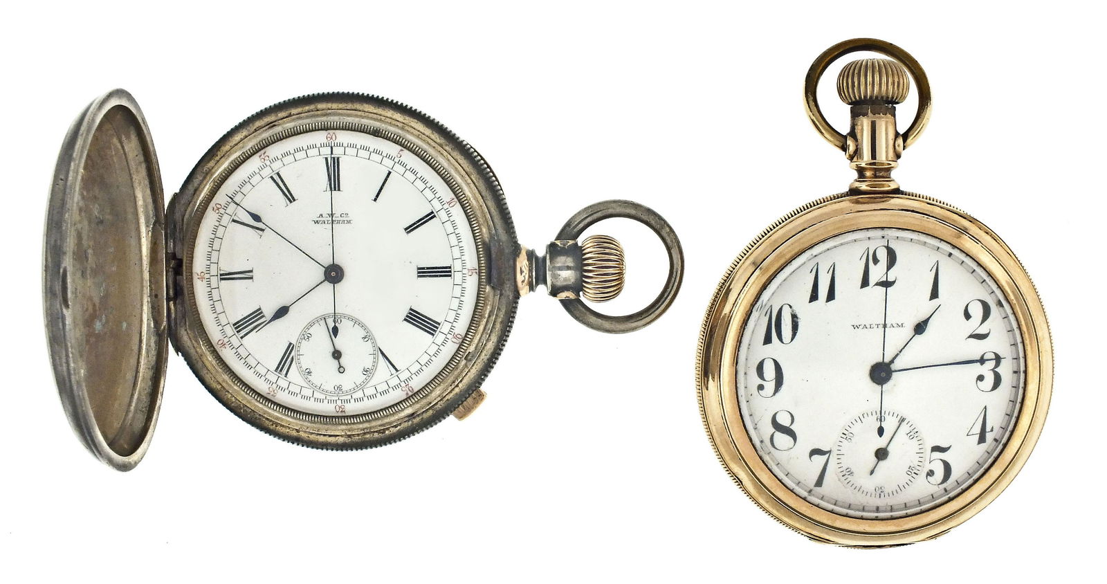 Lot of two Waltham pocket chronographs (1 of 3)