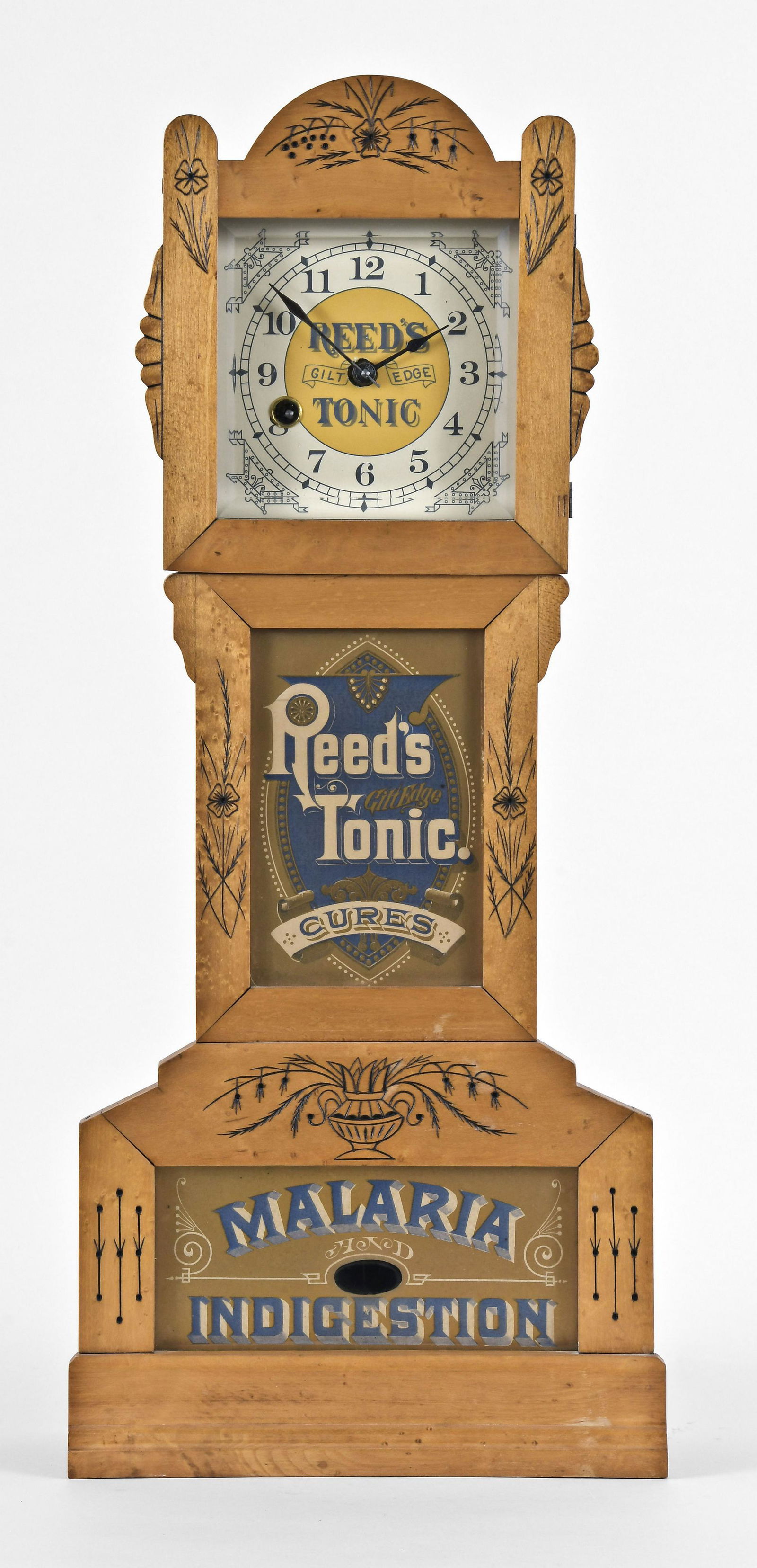 Yale clock Co. miniature eight day time only tall clock (1 of 6)