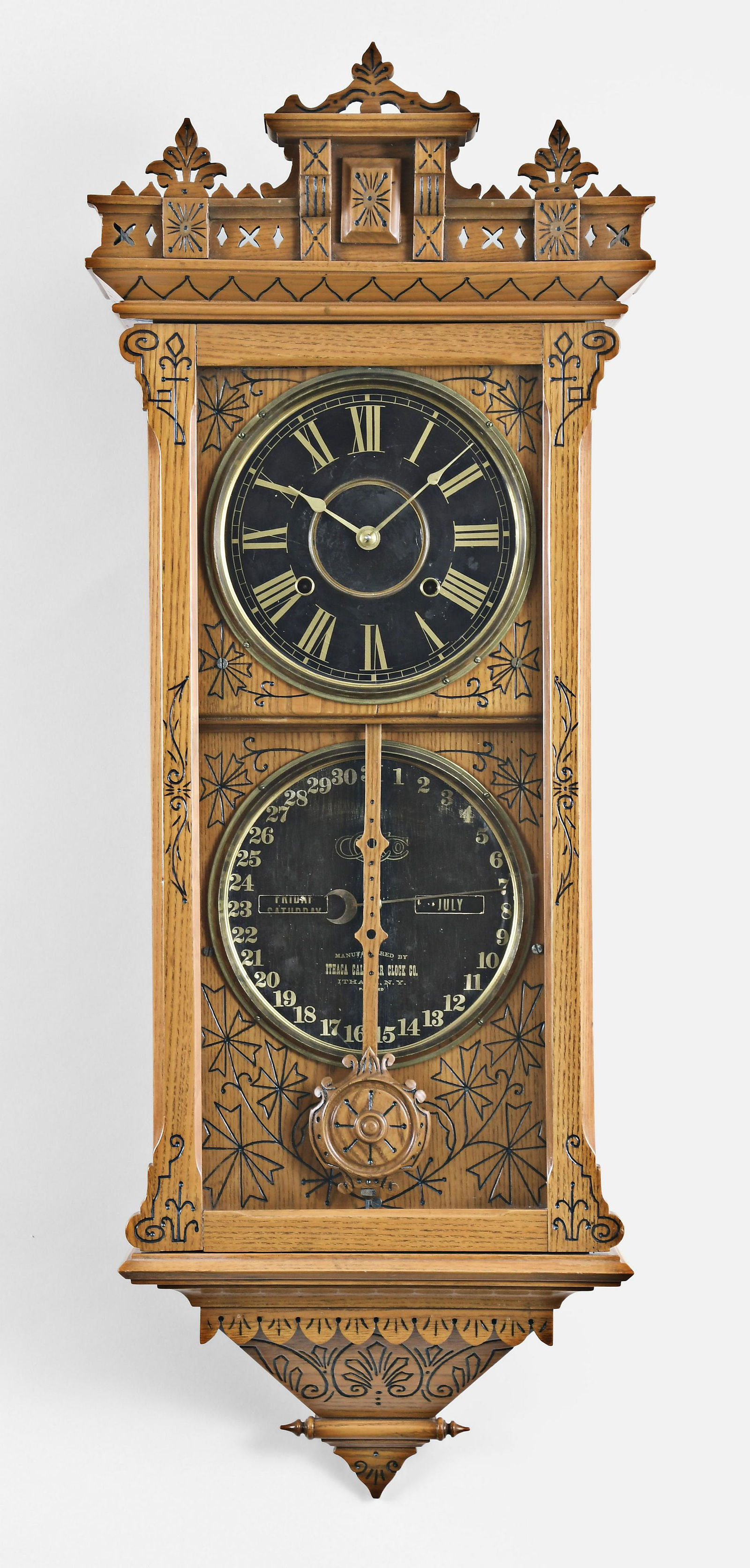 Ithaca Calendar Clock Co. No. 5 1/2 Hanging Belgrade (1 of 8)