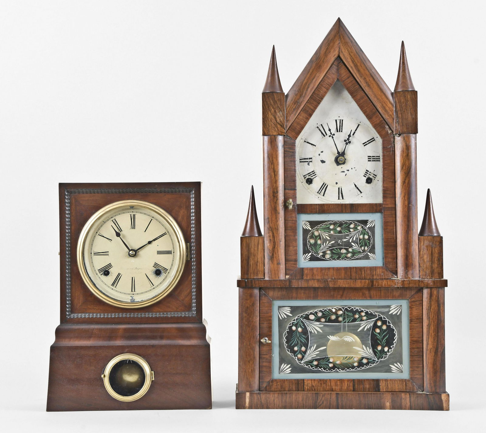 Two American shelf clocks including a Manross and a (1 of 6)