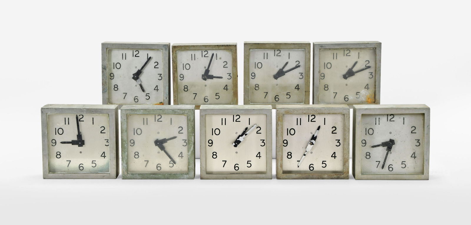 Nine Art Deco Slave Clocks with Mercer Movements (1 of 3)