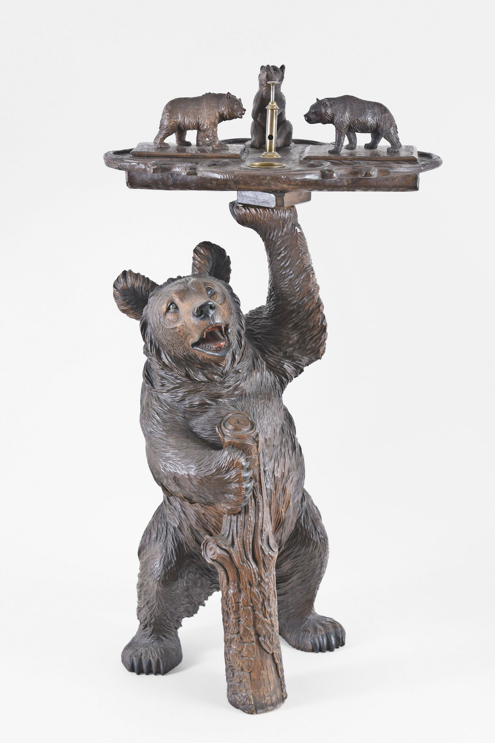 A good 20th century Black Forest carved linden smoking (1 of 7)