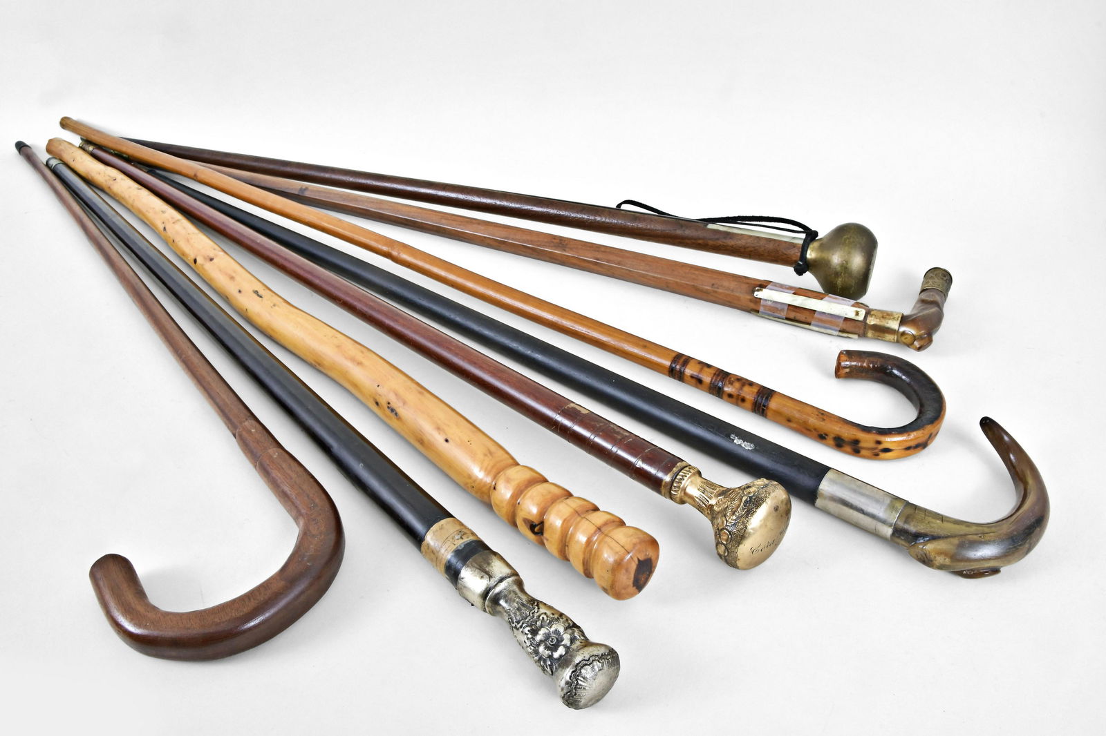 Lot of eight canes and walking sticks (1 of 3)