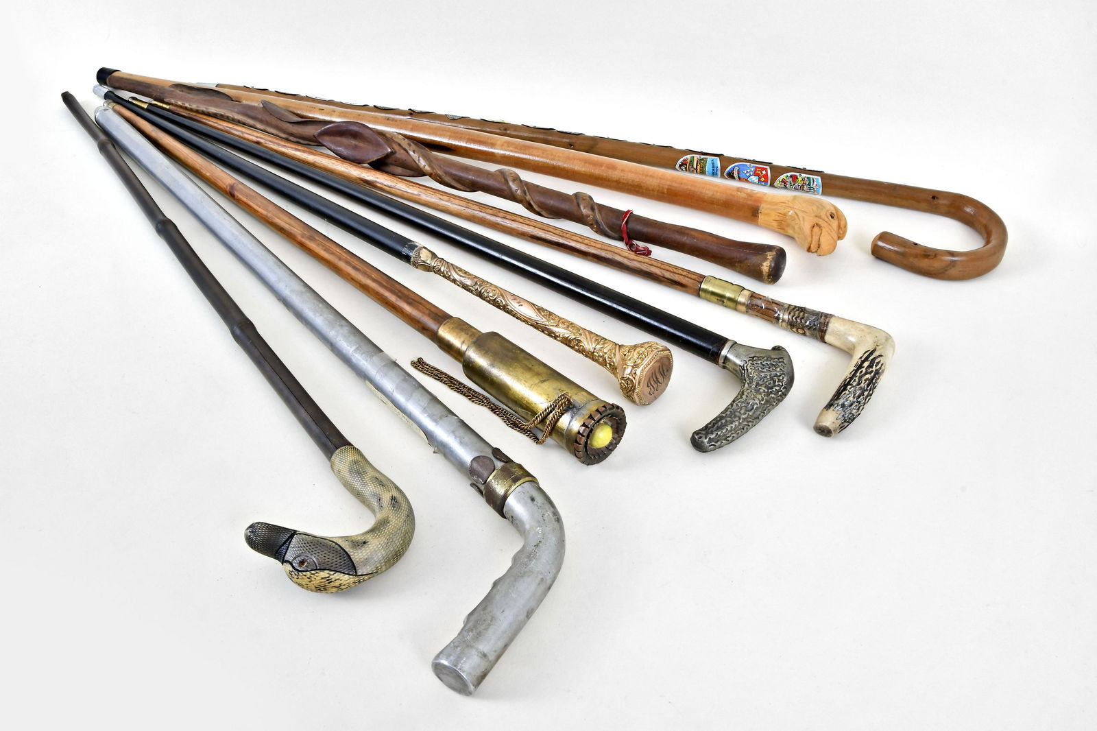 Lot of nine canes and walking sticks (1 of 5)