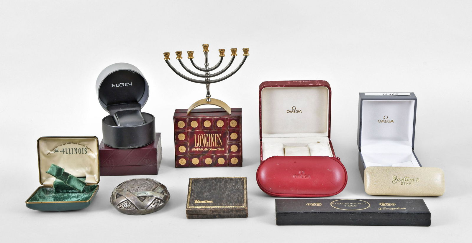 Lot of watch boxes and a weighted sterling silver (1 of 1)