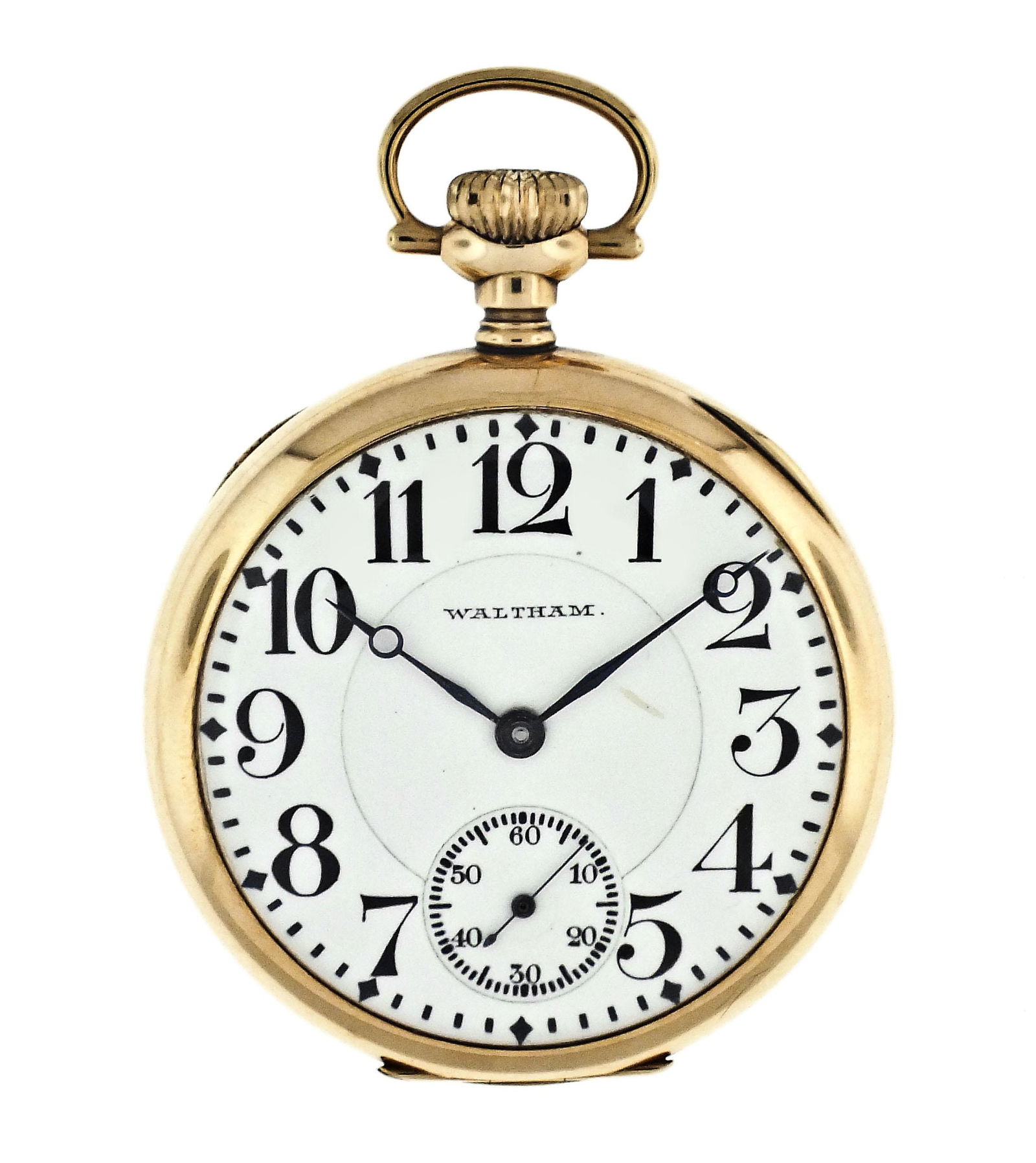 A 14 karat gold 23 jewel Waltham Vanguard pocket watch (1 of 8)