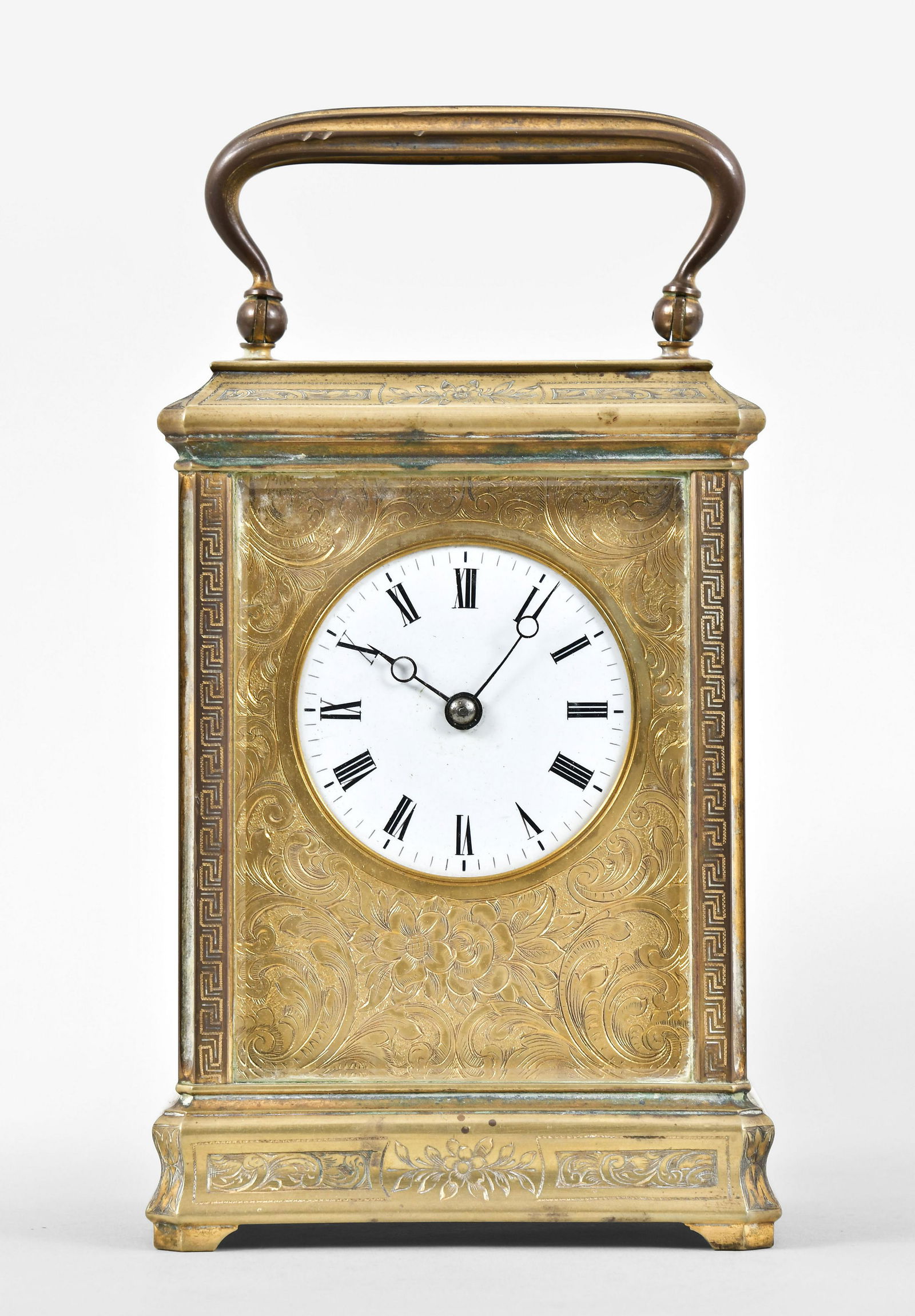 A 19th century French carriage clock with engraved (1 of 7)