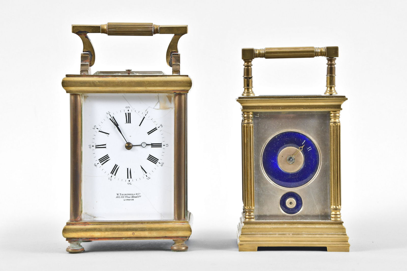 Lot of two French carriage clocks, one with hour (1 of 7)