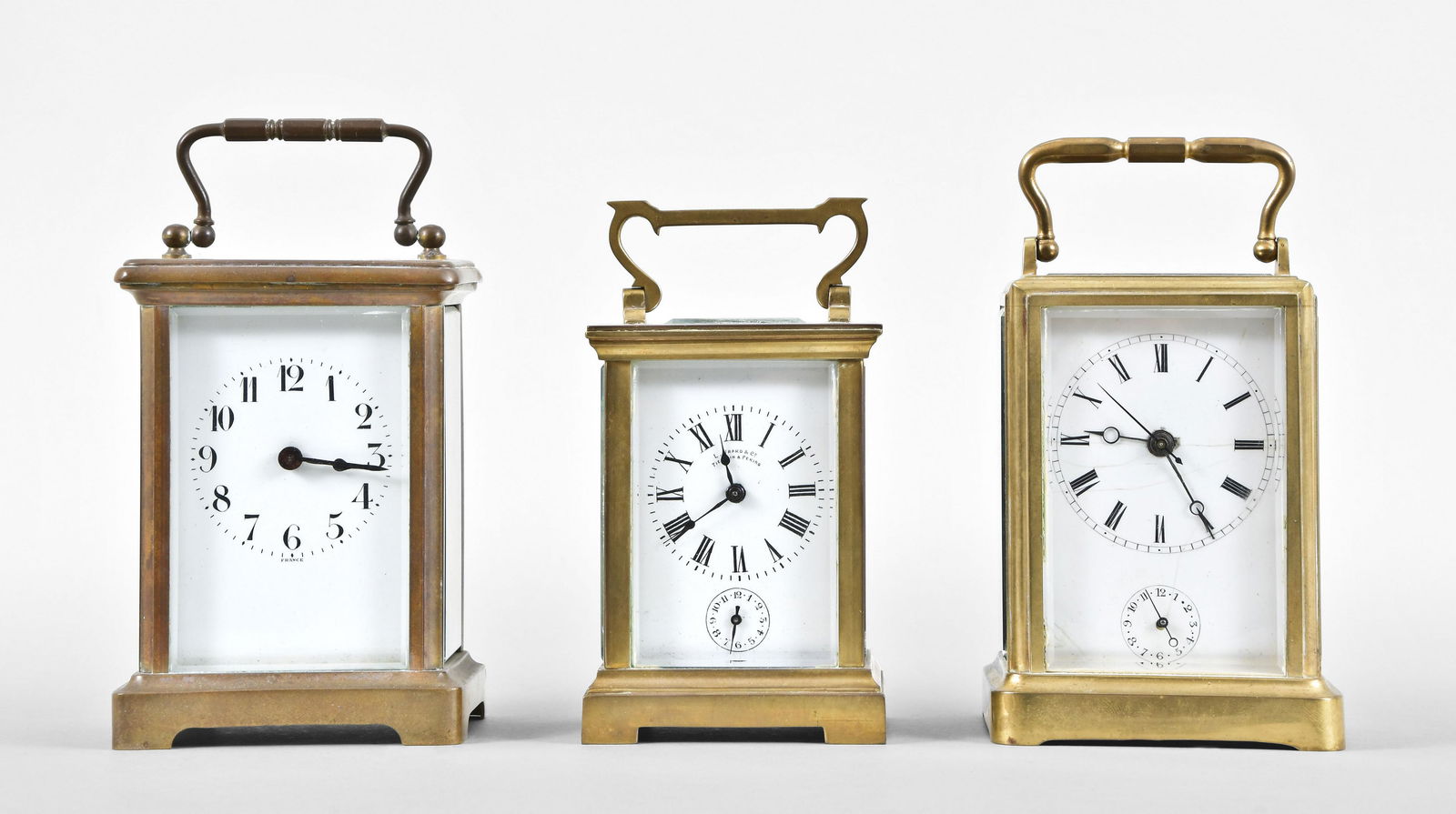 Lot of three French carriage clocks (1 of 7)