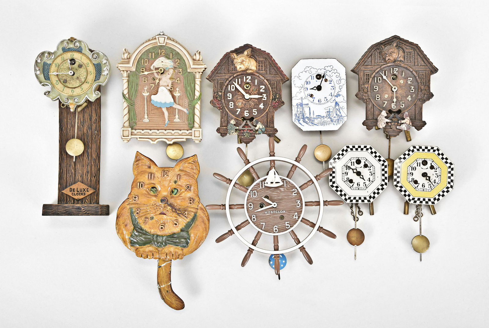 Eighteen Lux Penduluette and Novelty Clocks (1 of 9)