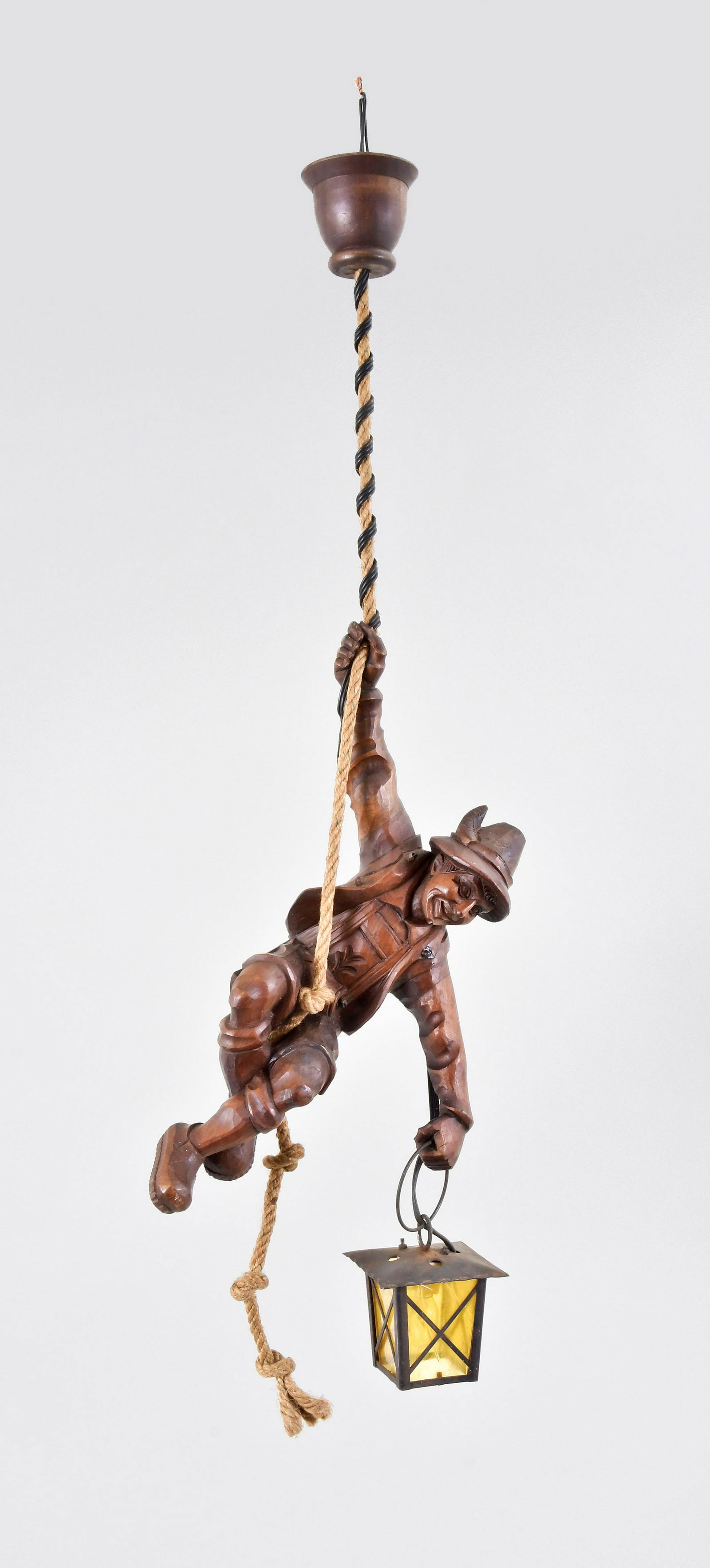 A carved Black Forest hanging lamp with Alpine (1 of 6)