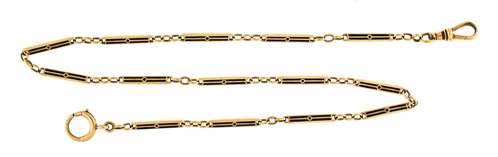 An early 20th century 14 karat gold and black enamel (1 of 2)