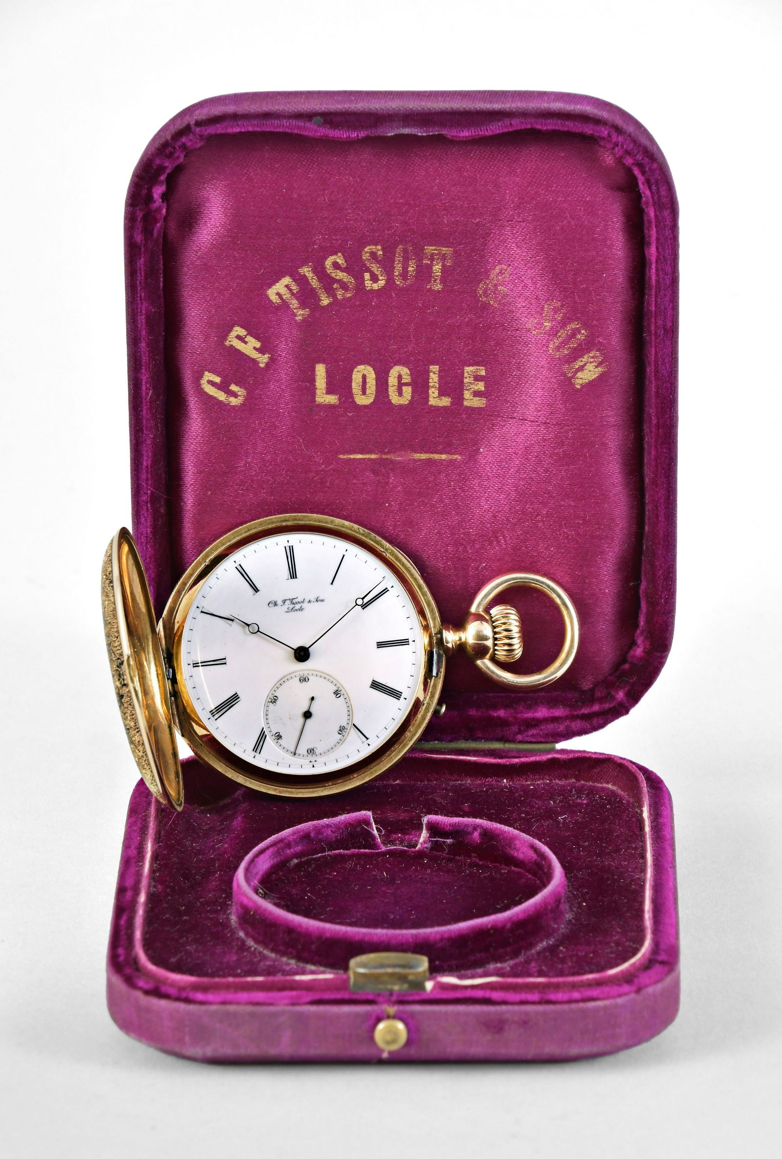 An 18 karat gold and enamel Tissot pocket watch with (1 of 10)