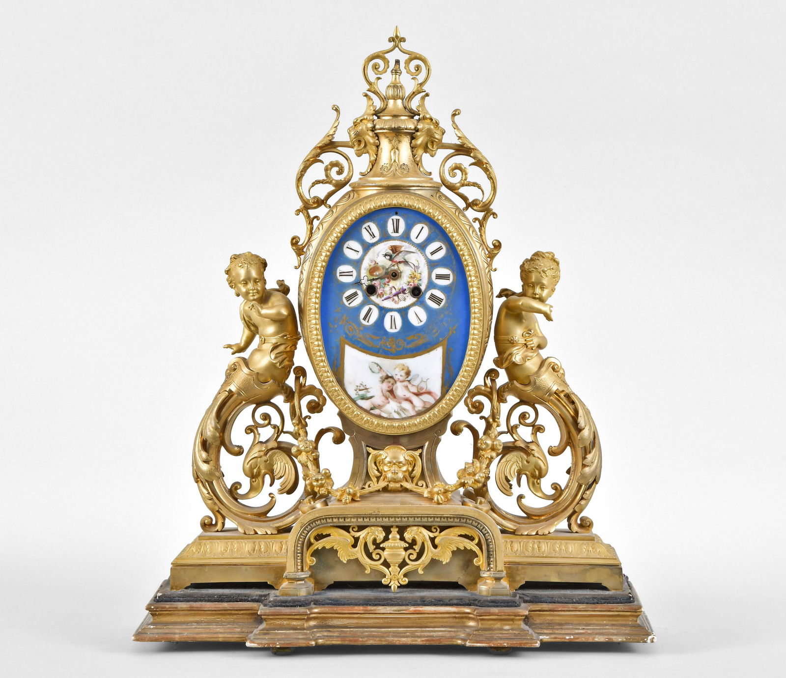 A third quarter 19th century French gilt bronze mantel (1 of 8)