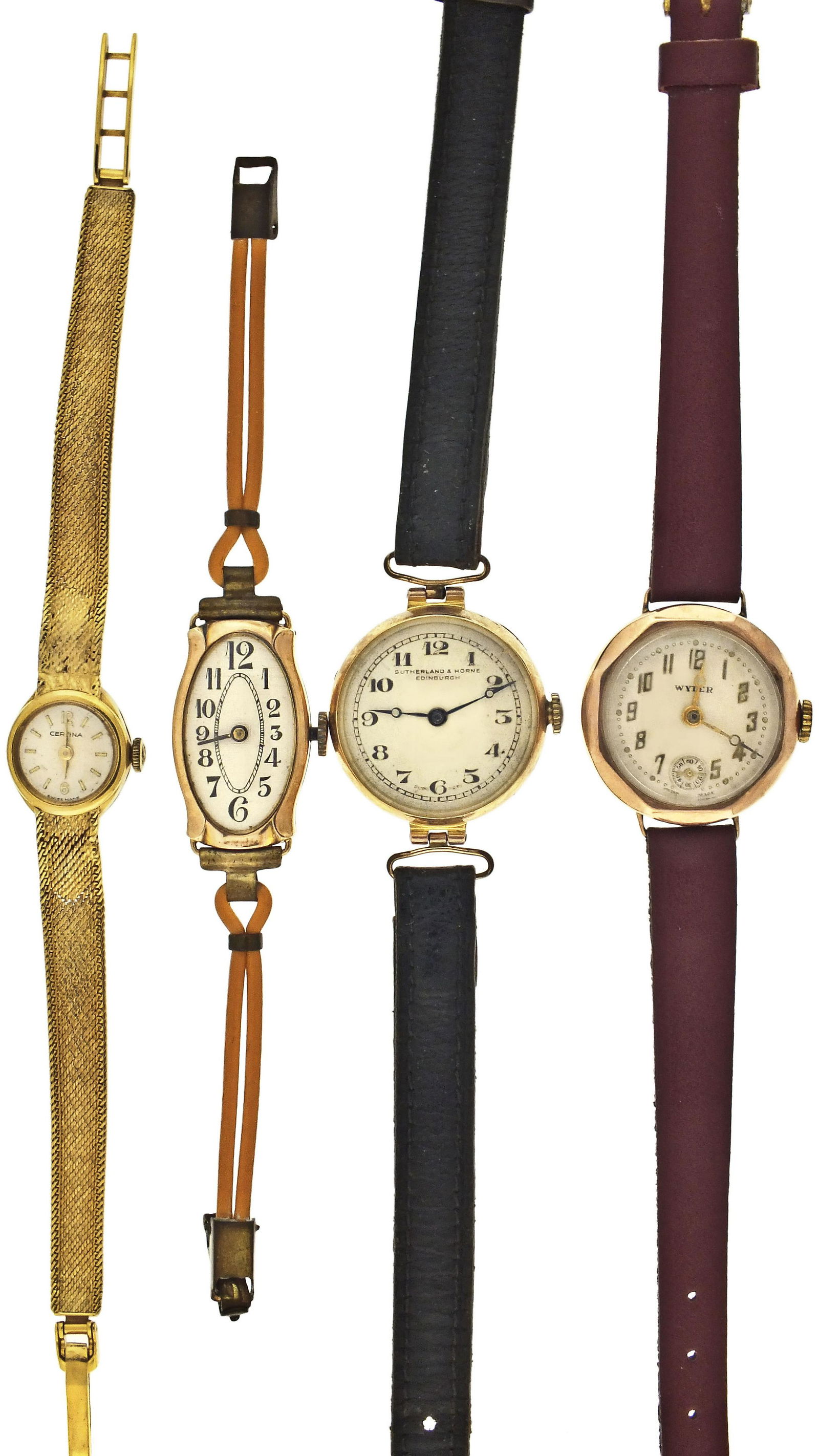 A lot of nine lady's gold wrist watches (1 of 5)