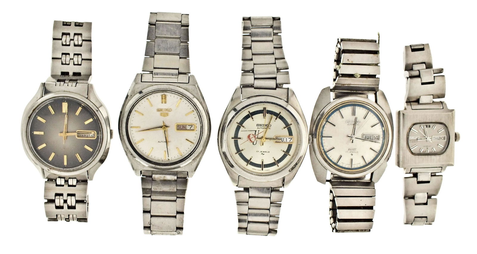 A lot of ten Seiko automatic wrist watches including a King Seiko (1 of 2)