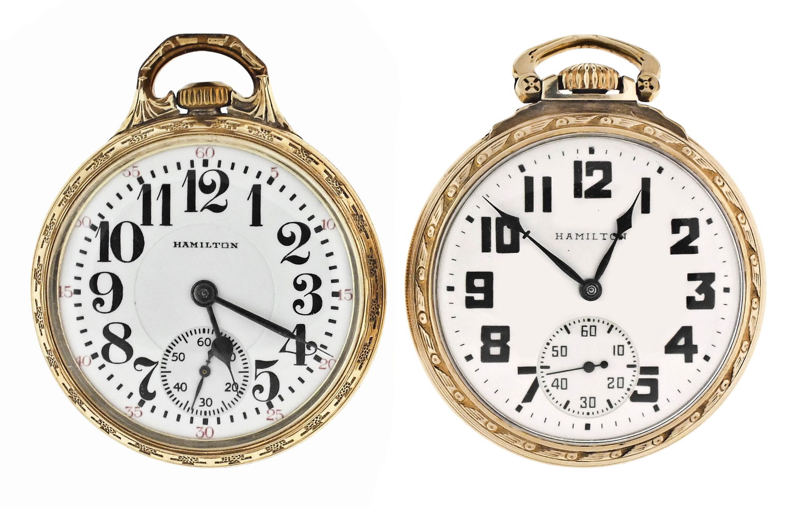 A lot of two 21 jewel Hamilton pocket watches (1 of 3)