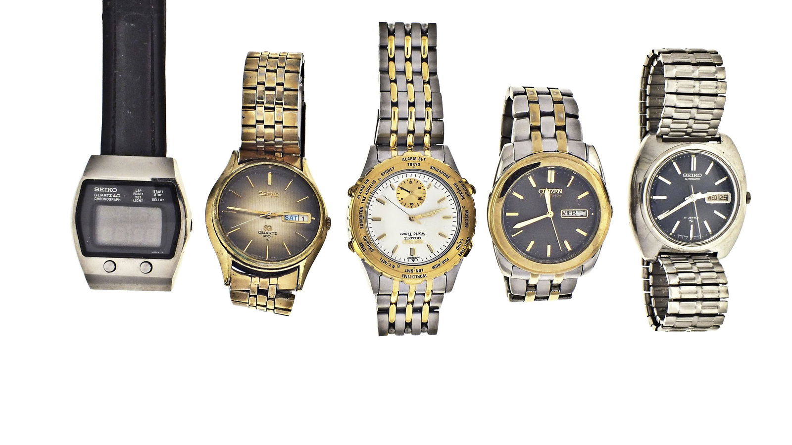 A lot of five wrist watches (1 of 2)