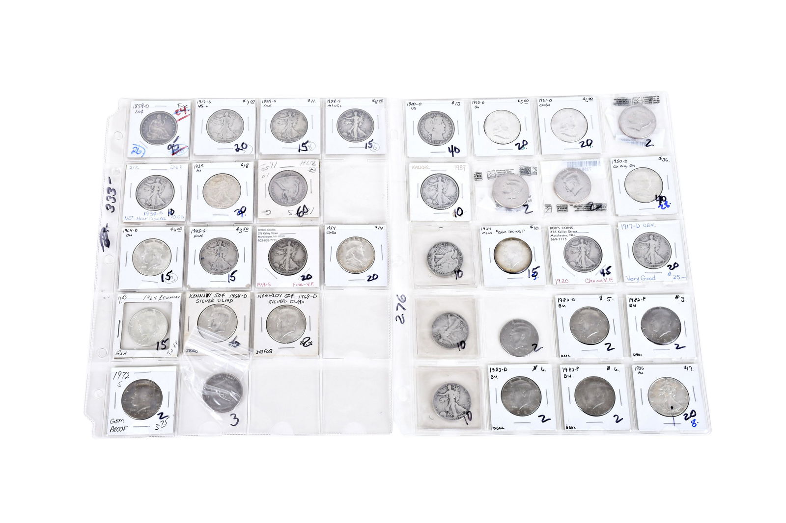 Thirty-six U.S. Half Dollars (1 of 5)