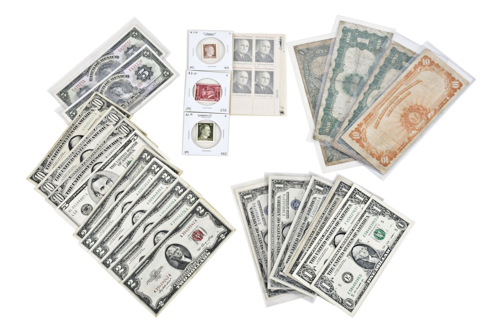 Lot of Coins, Bills and Stamps (1 of 8)