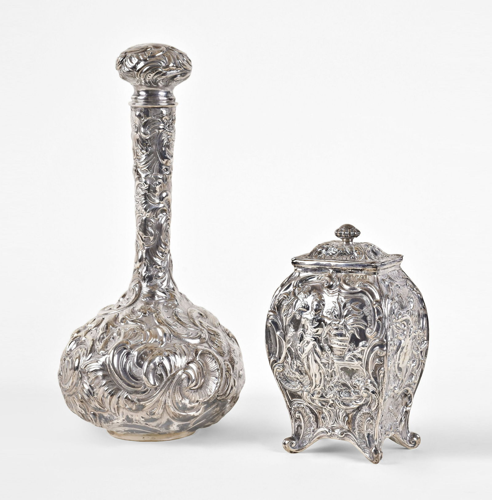 A lot of two decorative sterling silver items by Gorham and George Shiebler (1 of 6)