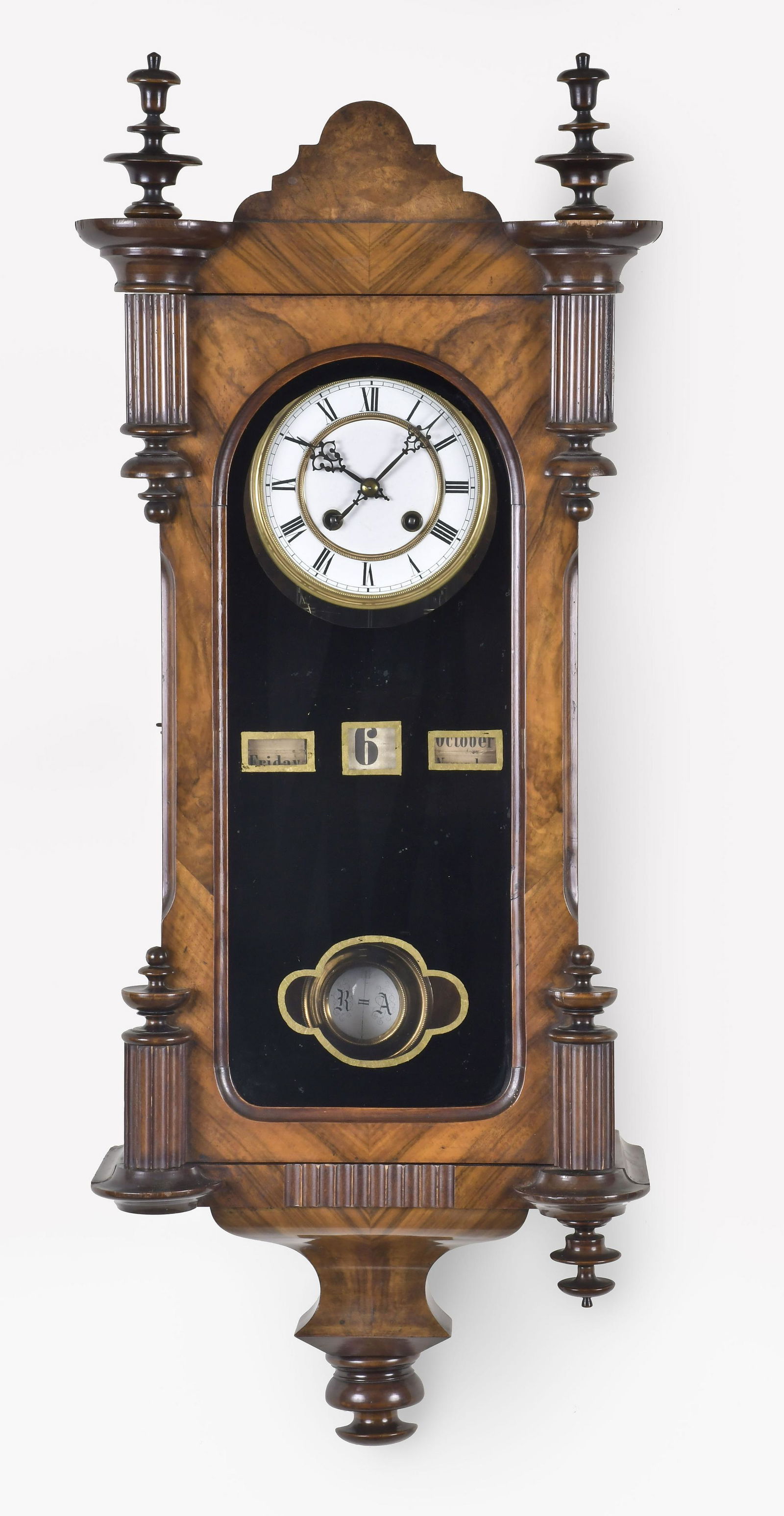 A late 19th century German hanging calendar clock (1 of 9)