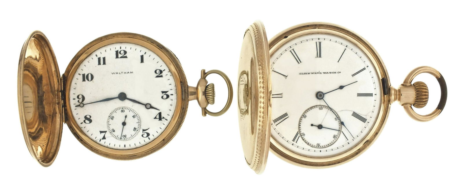 A lot of two 14 karat gold American pocket watches (1 of 4)
