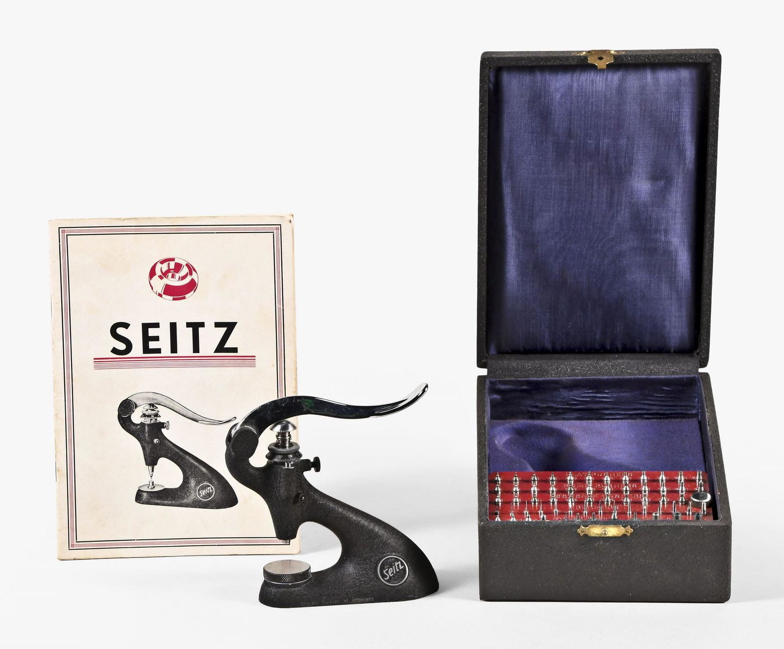 Seitz standard jeweling tool with box and catalog (1 of 4)