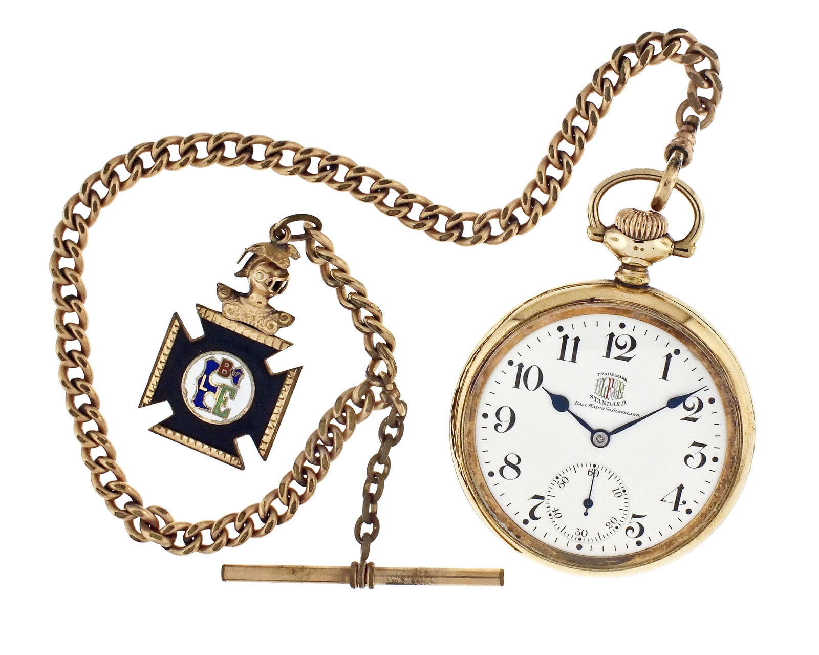 A Ball Waltham Brotherhood of Locomotive Firemen & Engineers with chain (1 of 7)