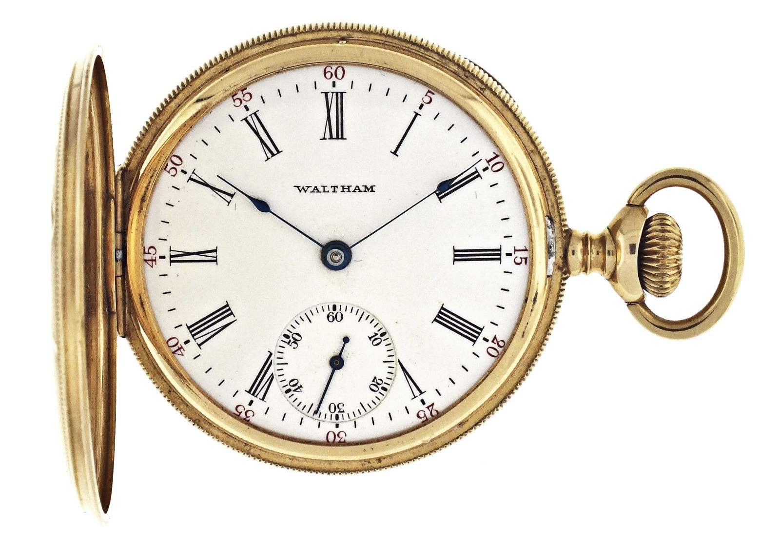 A 14 karat gold 16 size Waltham pocket watch (1 of 9)