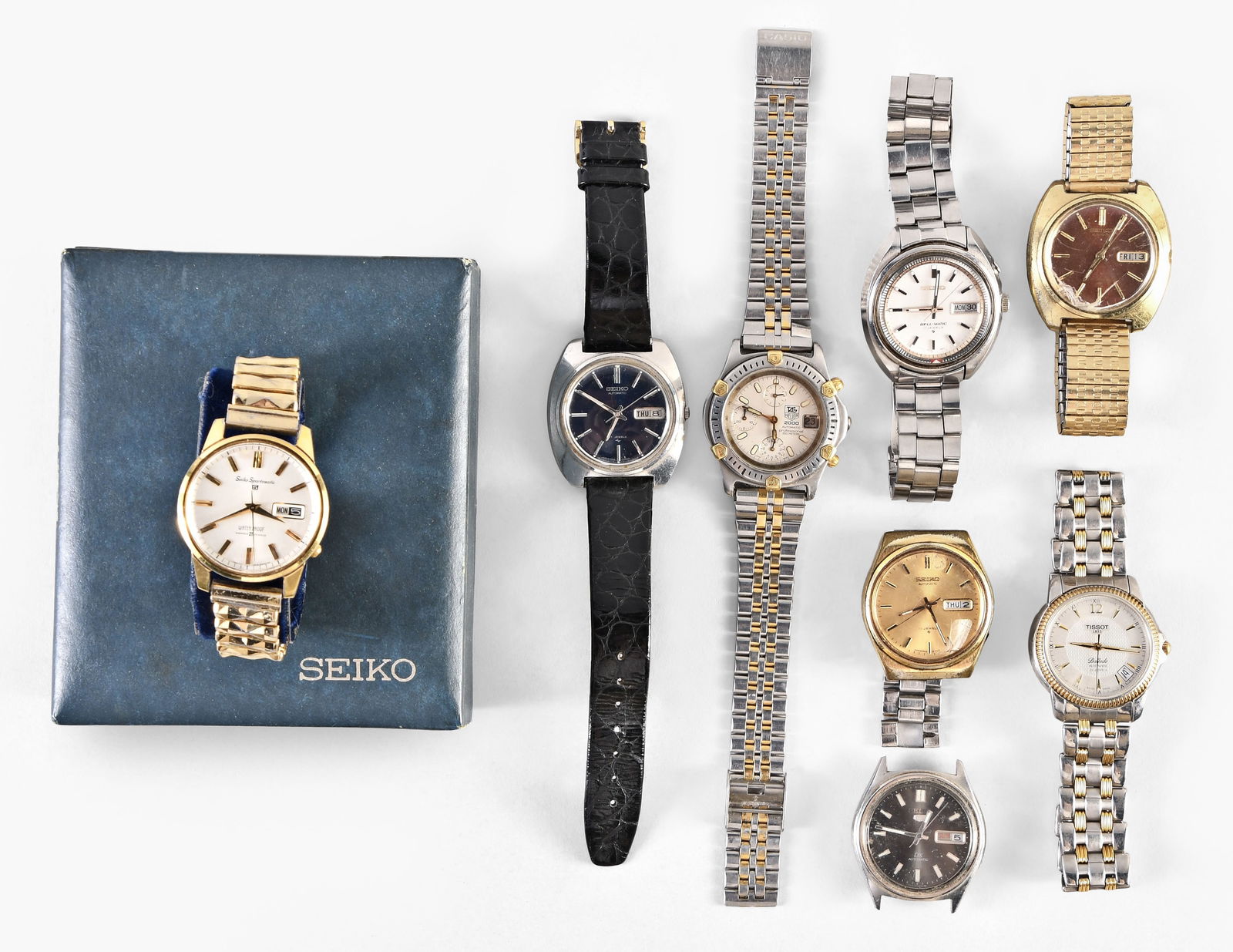 A lot of eight wrist watches including a Tag Heuer 165.806 2000 Professional (1 of 1)