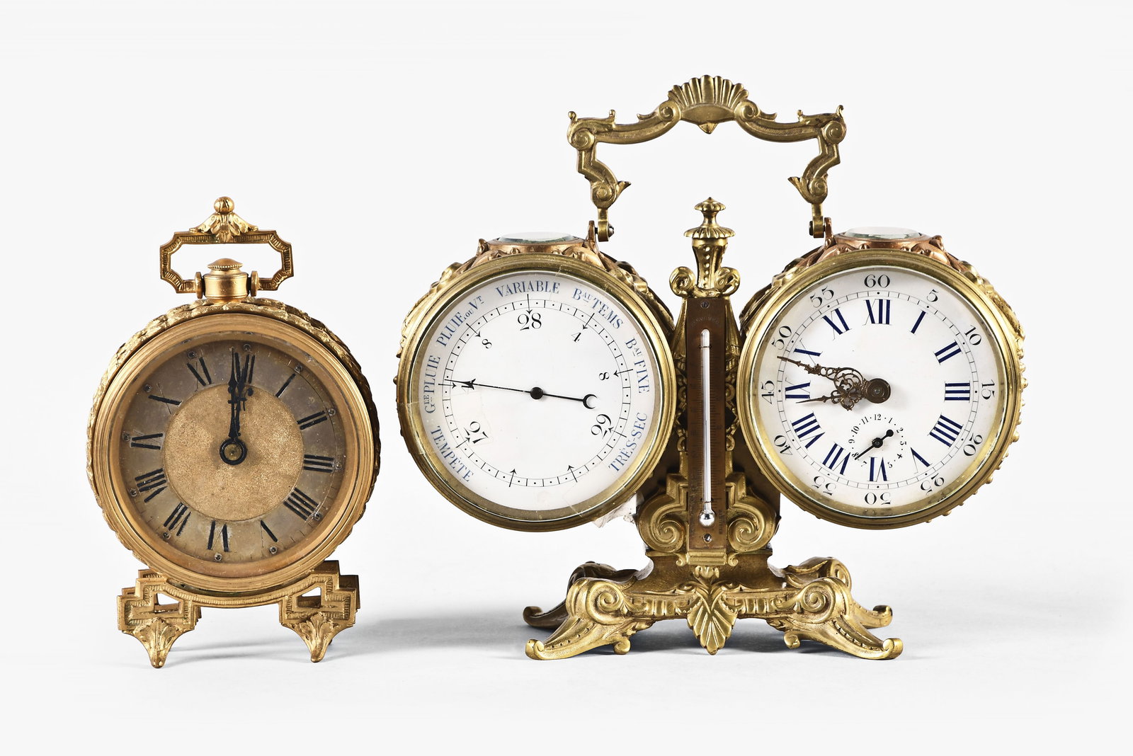 A lot of two French desk clocks (1 of 6)