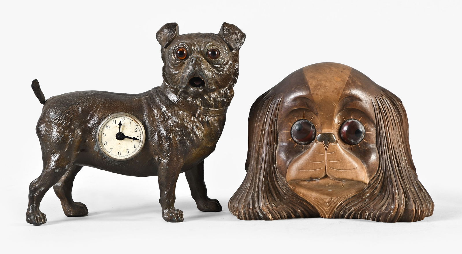 Two German novelty dog clocks by Mayer and Oswald (1 of 4)