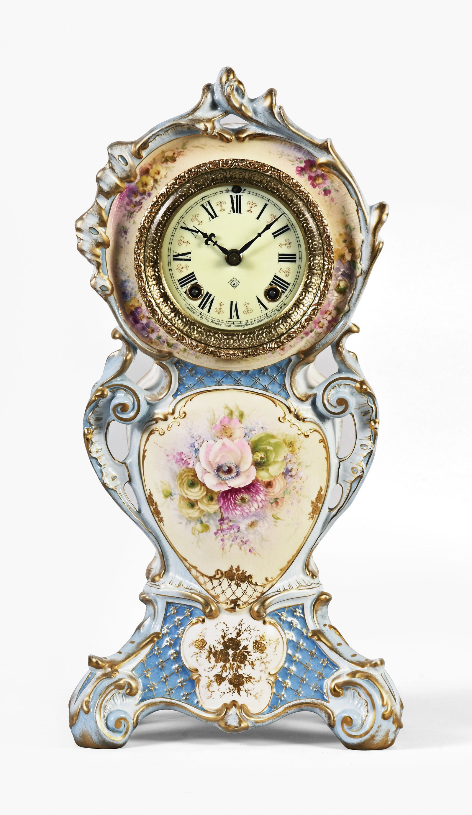 Ansonia Clock Co. No. 506 porcelain shelf clock (1 of 8)