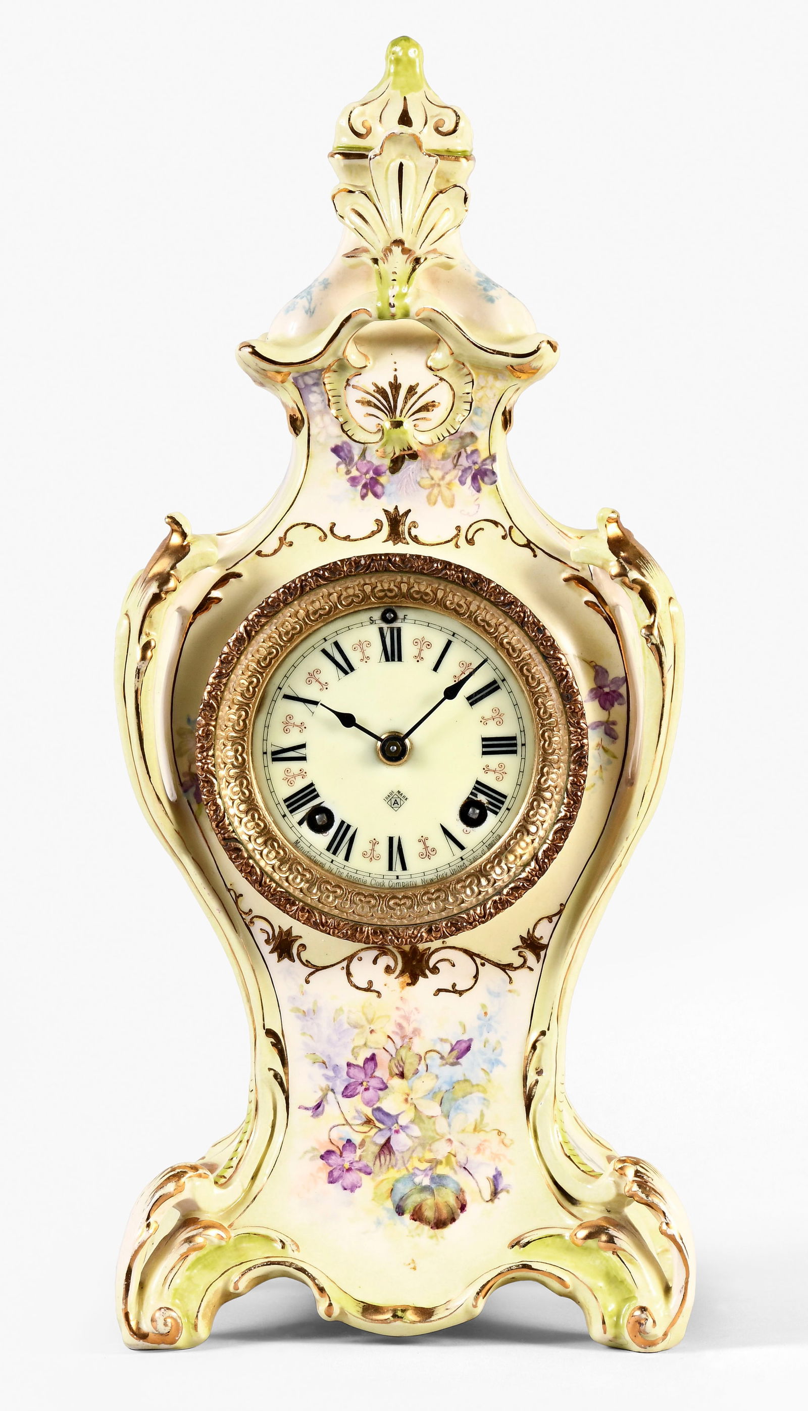 Ansonia Royal Bonn La Rochelle porcelain mantel clock (1 of 7)