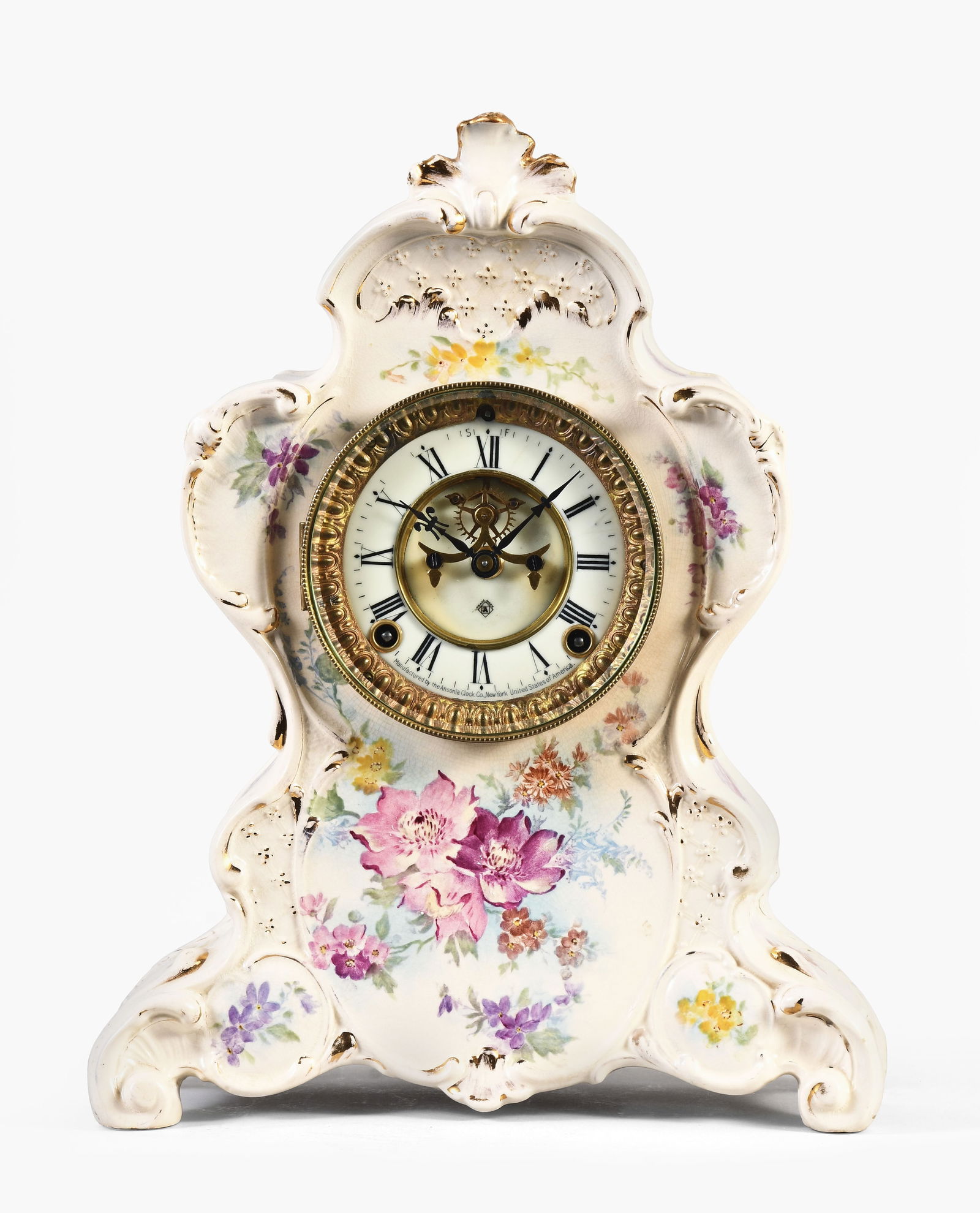 Ansonia Royal Bonn No. 503 porcelain mantel clock (1 of 7)