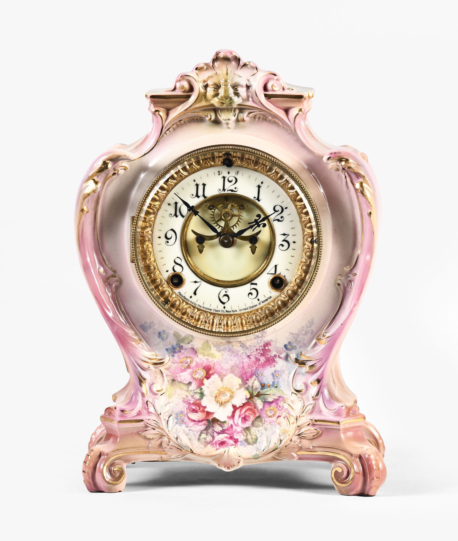 Ansonia Royal Bonn La Plaine porcelain metal clock (1 of 7)