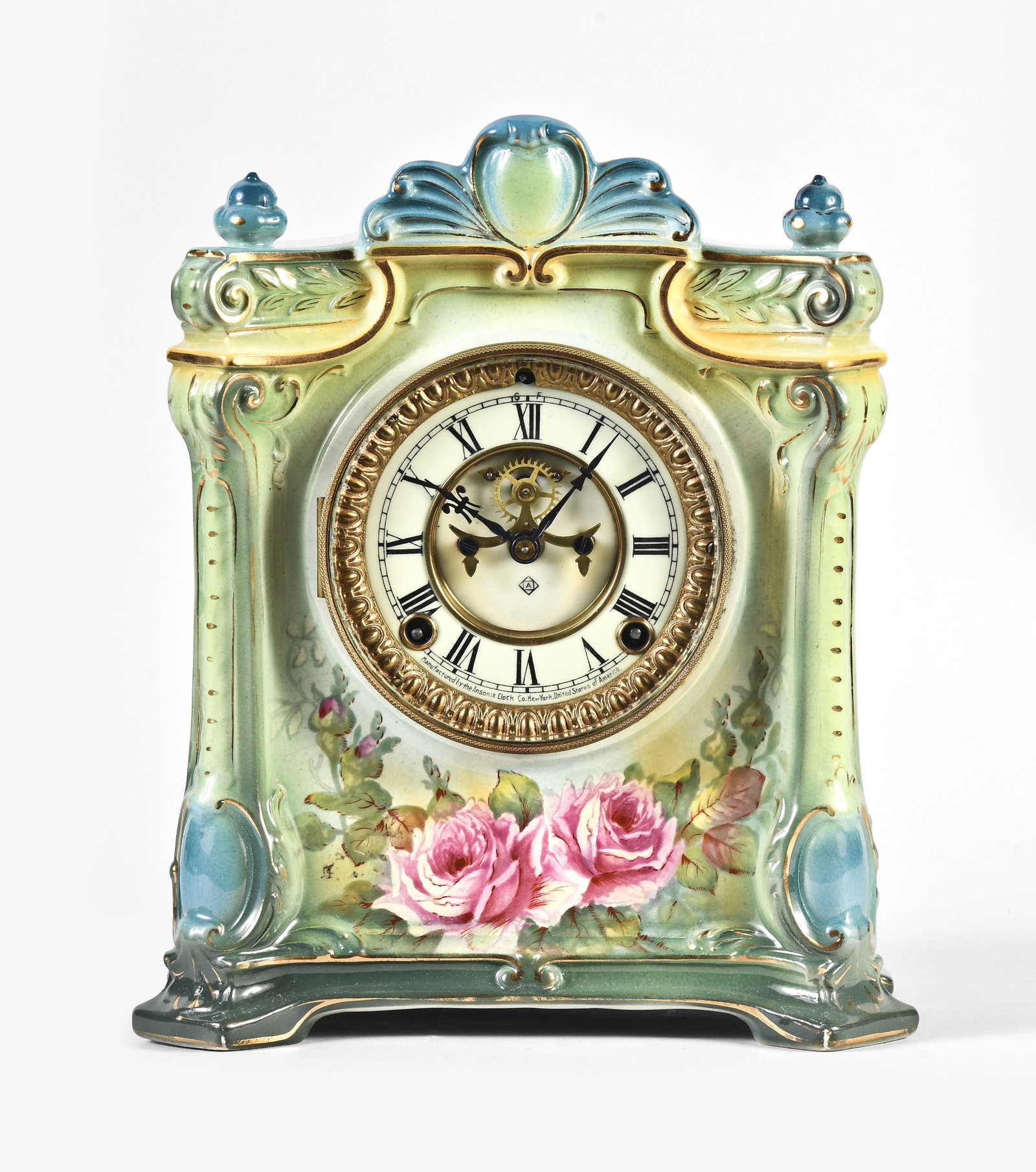 Ansonia Royal Bonn La Seine metal clock (1 of 7)