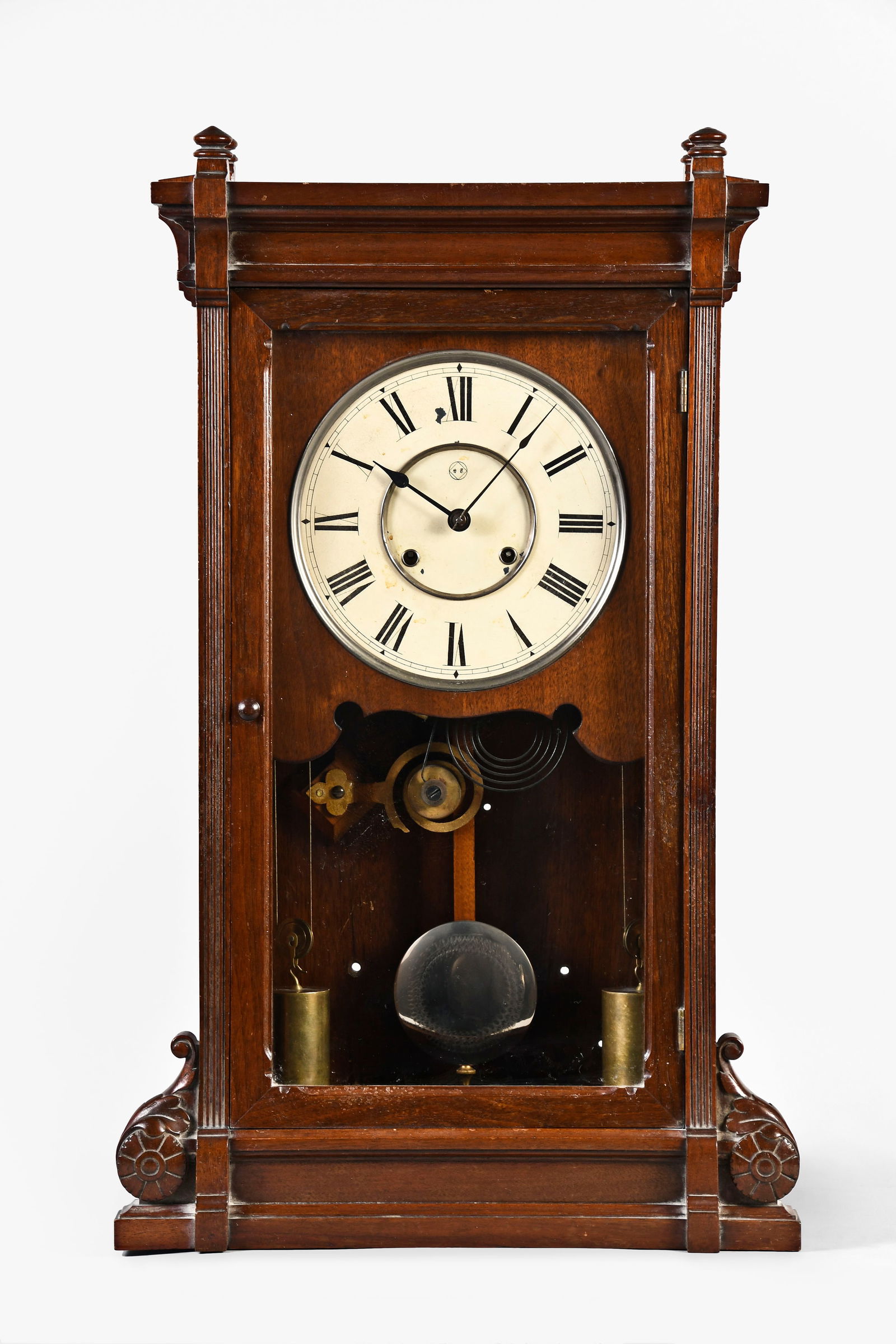 Seth Thomas Clock Co. Lincoln shelf clock: Seth Thomas Clock Co., Thomaston, Conn., "Lincoln" shelf clock, walnut case, painted metal dial, eight day, time and strike weight driven brass movement.