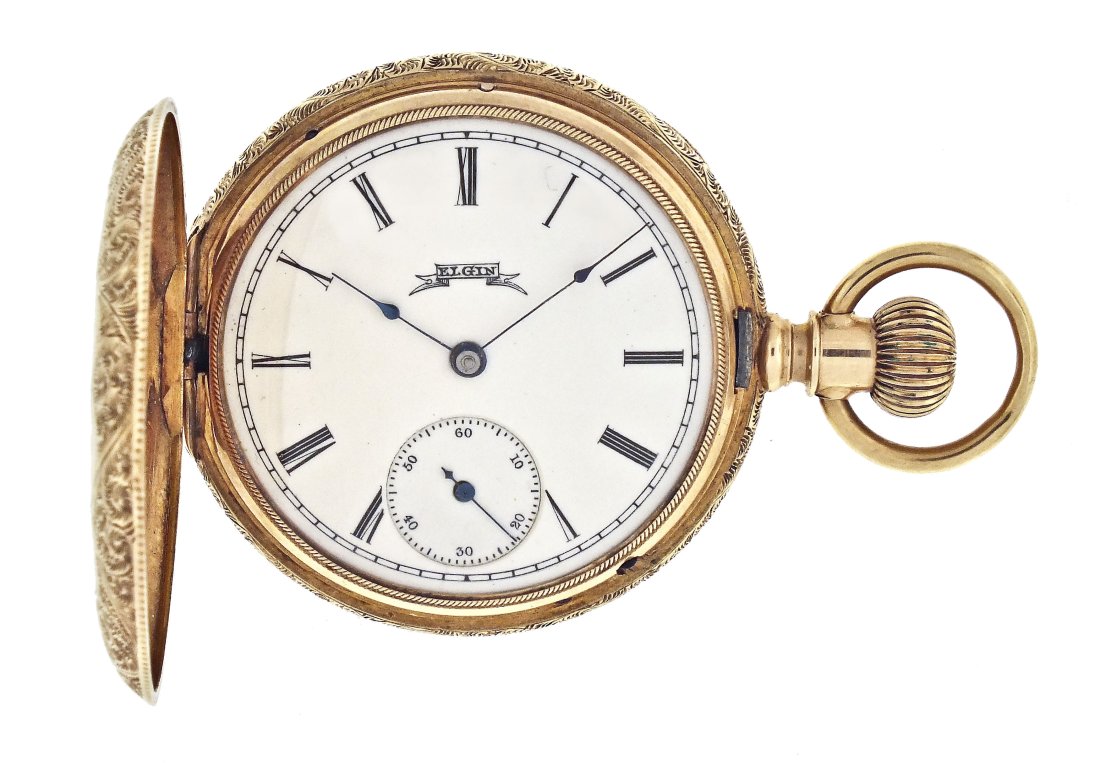 A 14 karat gold Elgin 6 size pocket watch (1 of 10)