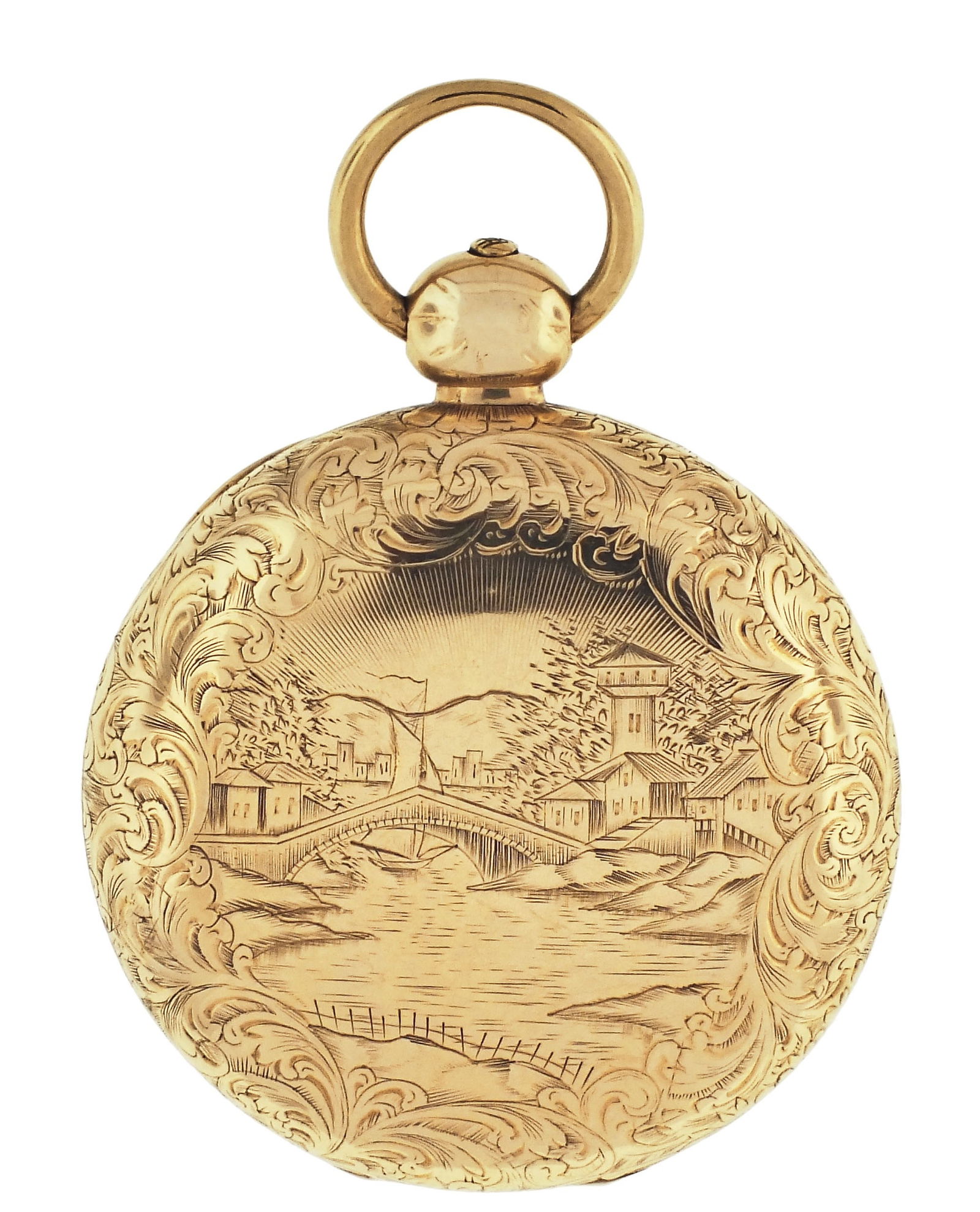 A mid 19th century Dennison Howard and Davis pocket watch with gold hunting case (1 of 9)