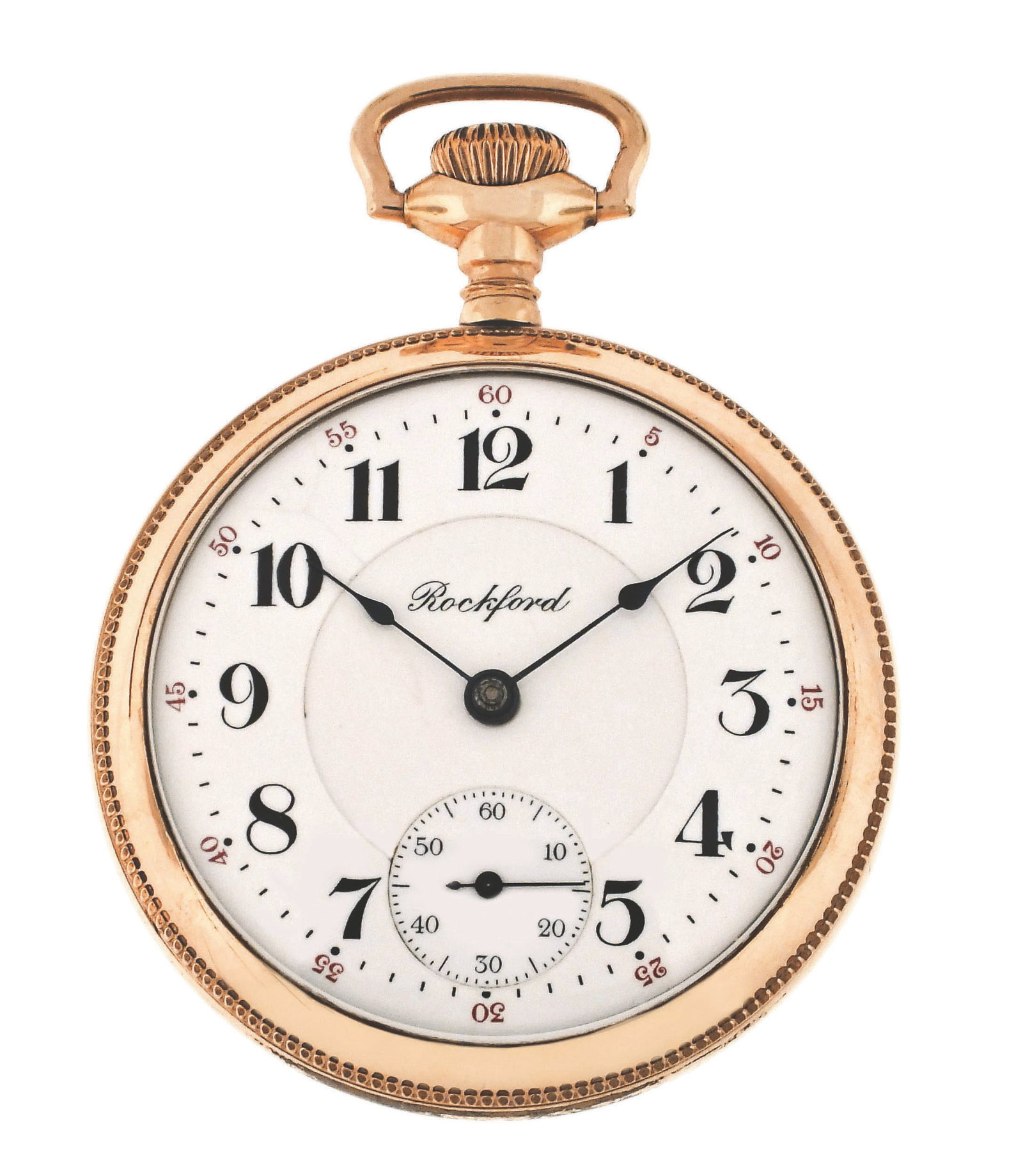 A scarce 24 jewel Rockford grade 900 pocket watch: Rockford Watch Co., Rockford, Illinois, a scarce grade 900 pocket watch, 18 size, 24 jewels, adjusted to 5 positions, temperature and isochronism, damascened nickel plate movement with lever escapemen