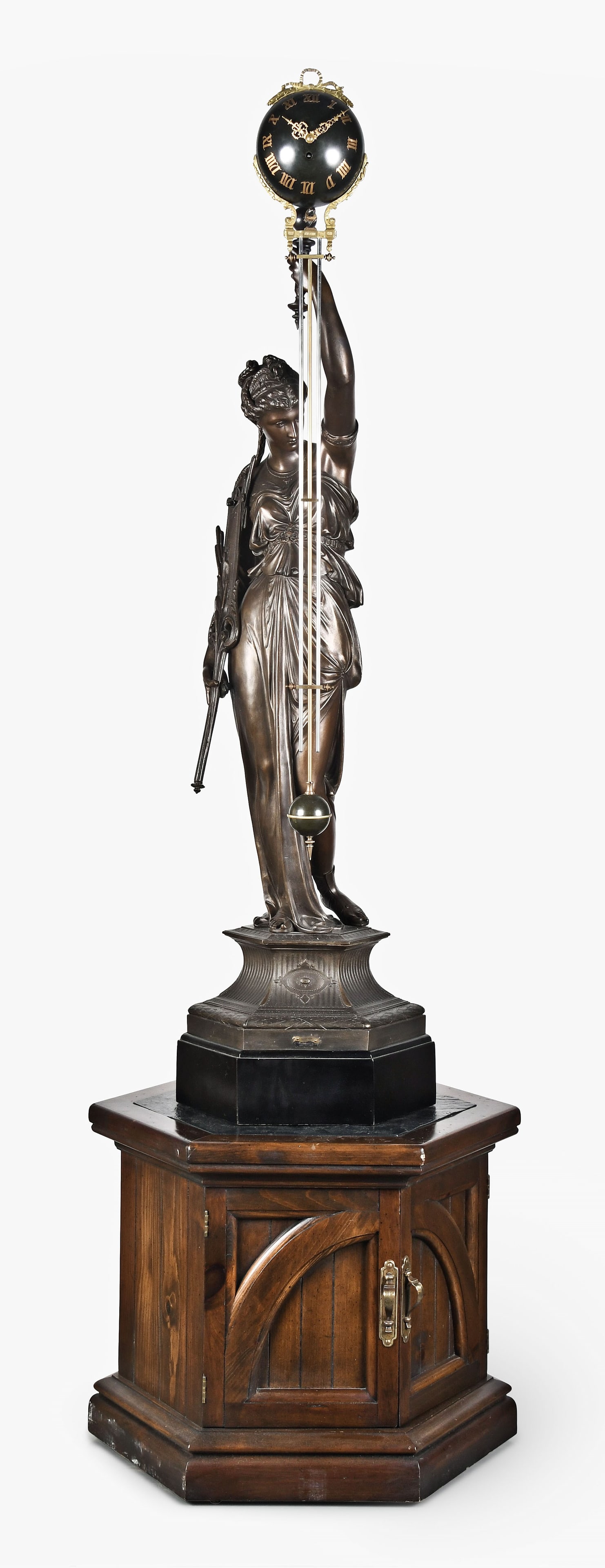 A monumental early 20th century French swinging mystery clock (1 of 8)