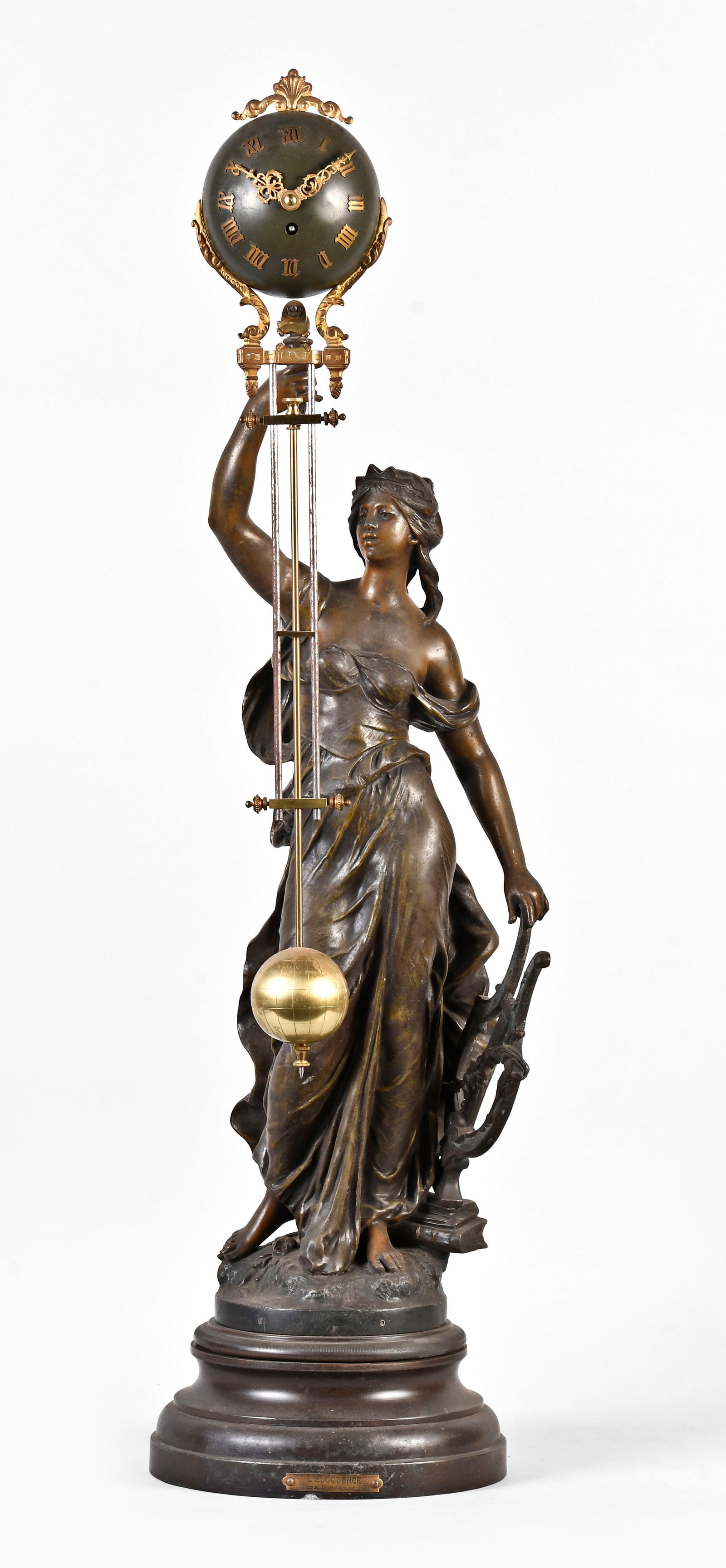 An early 20th century French figural swinging mystery clock (1 of 6)