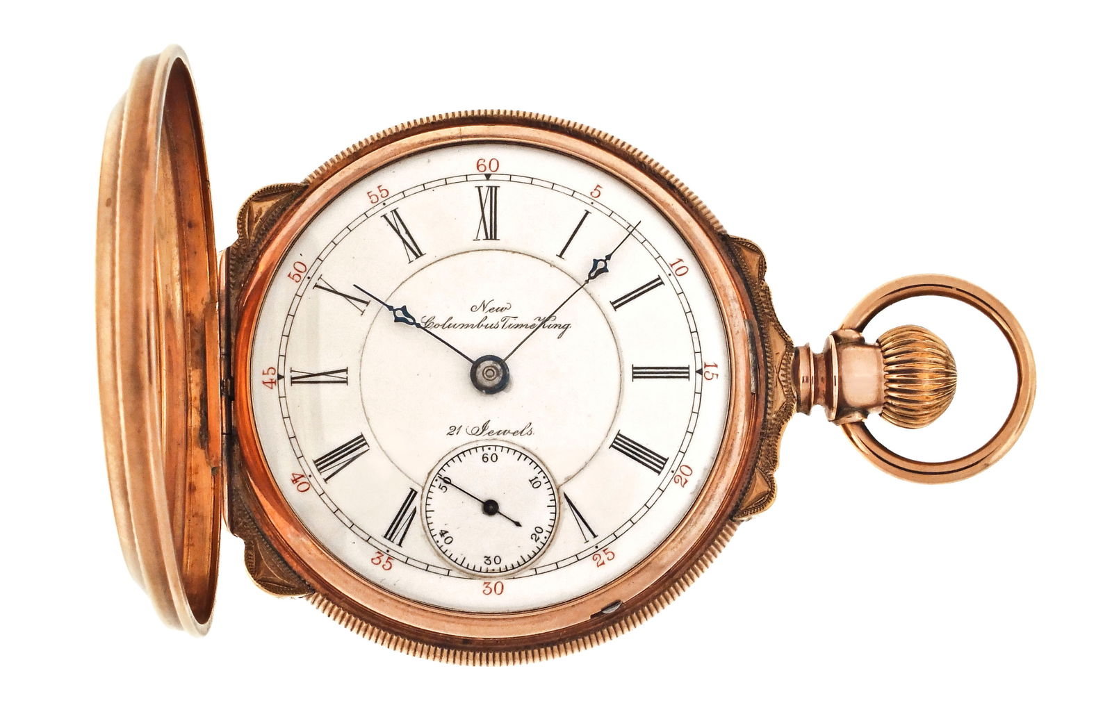 A late 19th century Columbus Time King pocket watch with gold box hinge hunting case (1 of 9)